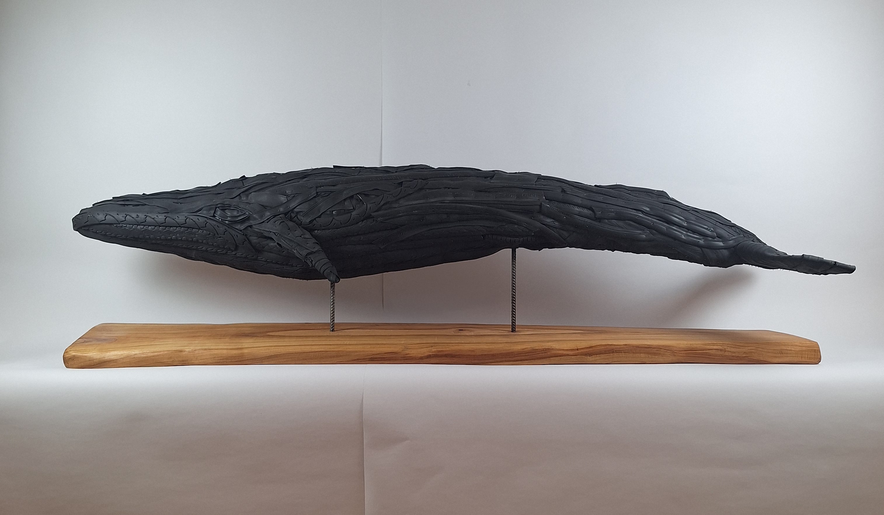 The Blue Whale, Sculpture Made from Recycled Tires