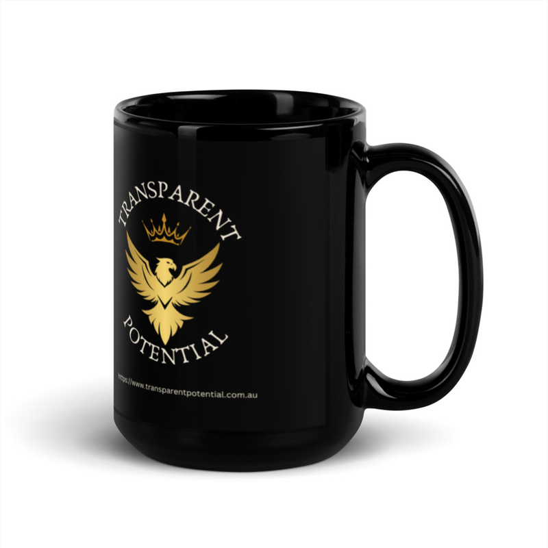 Black Glossy Mug-Transparent Potential