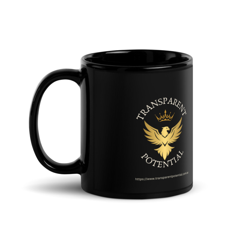 Black Glossy Mug-Transparent Potential