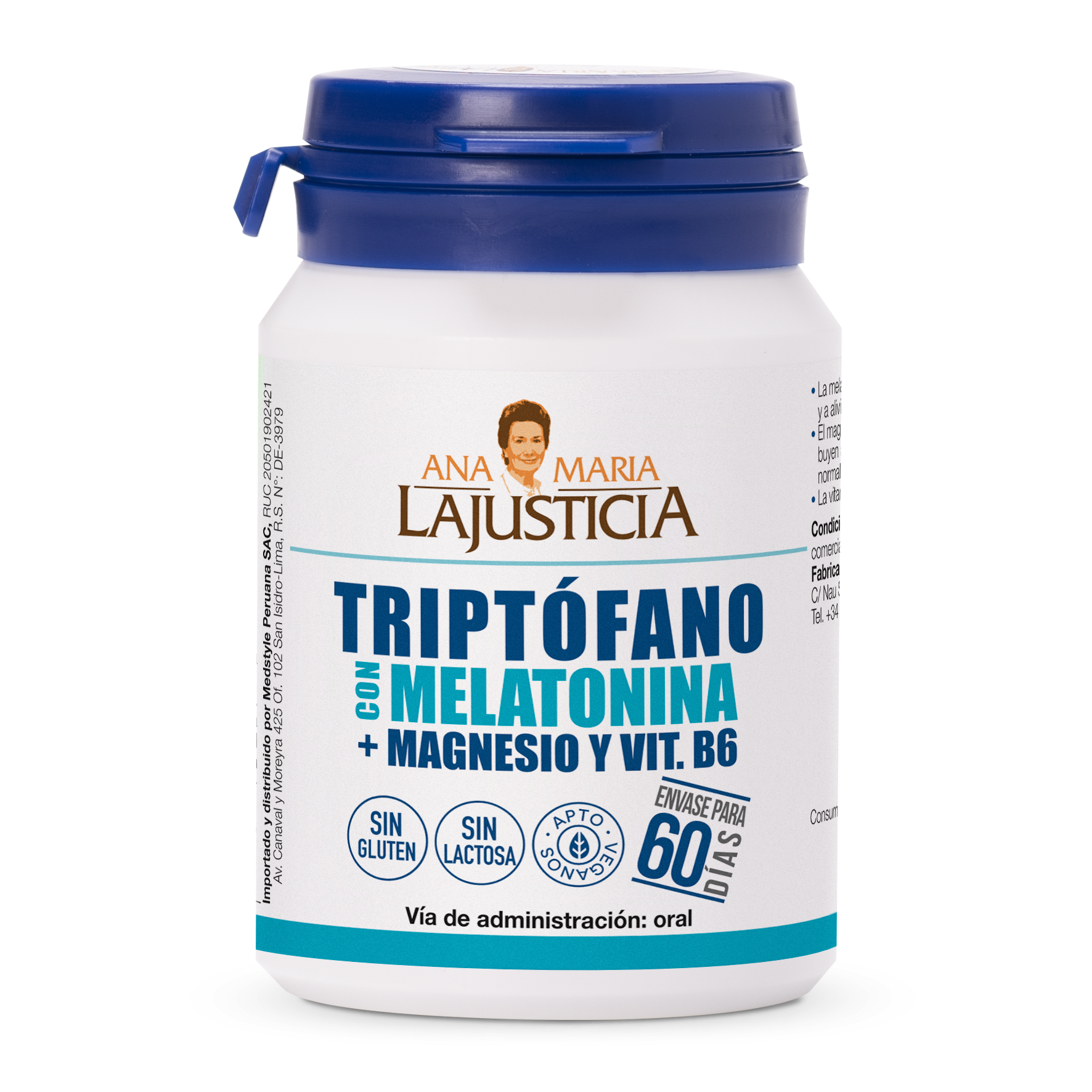 Triptófano con Melatonina + Magnesio y Vitamina B6