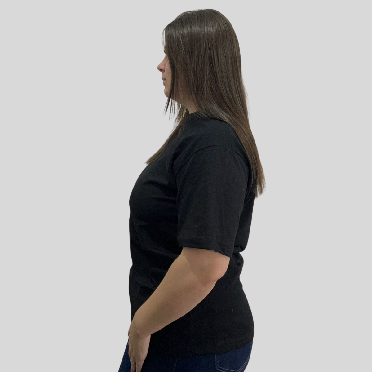 Camiseta Preta Básica Premium em Algodão Penteado Fio 30.1