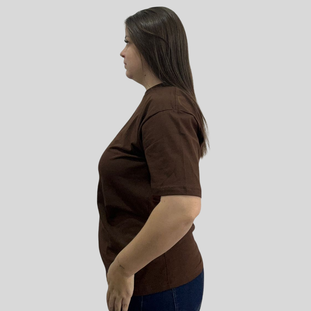 Camiseta Básica Marrom Premium em Algodão Penteado Fio 30.1