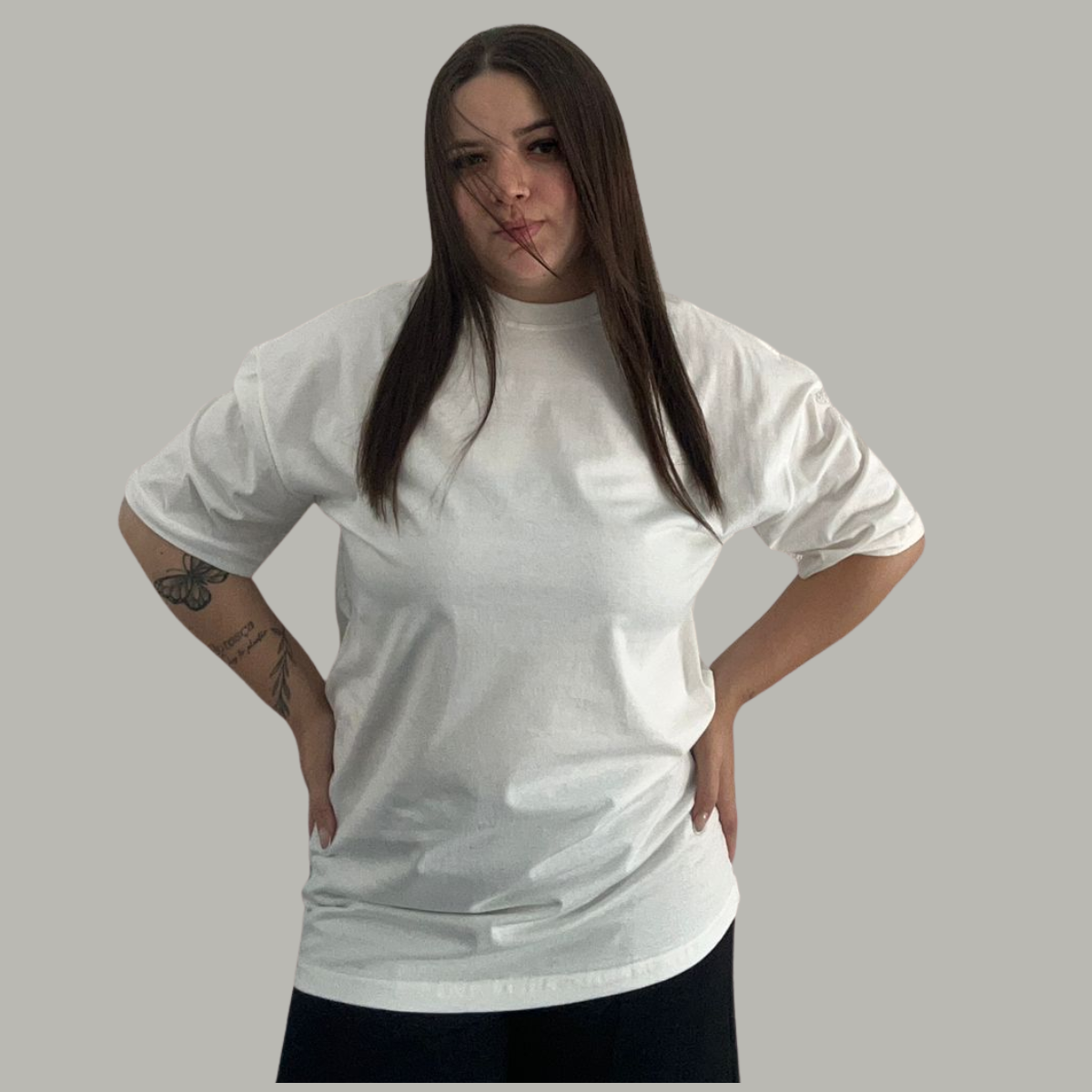 Camiseta Oversized Basic Streetwear 100% Algodão Off White