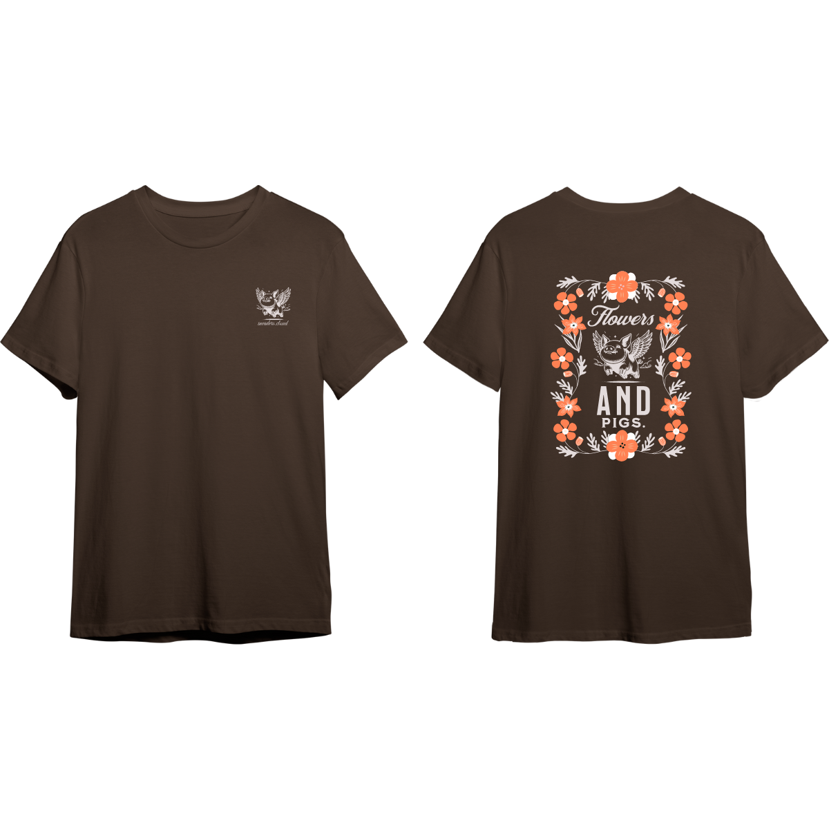 Camiseta 100% Algodão Marrom