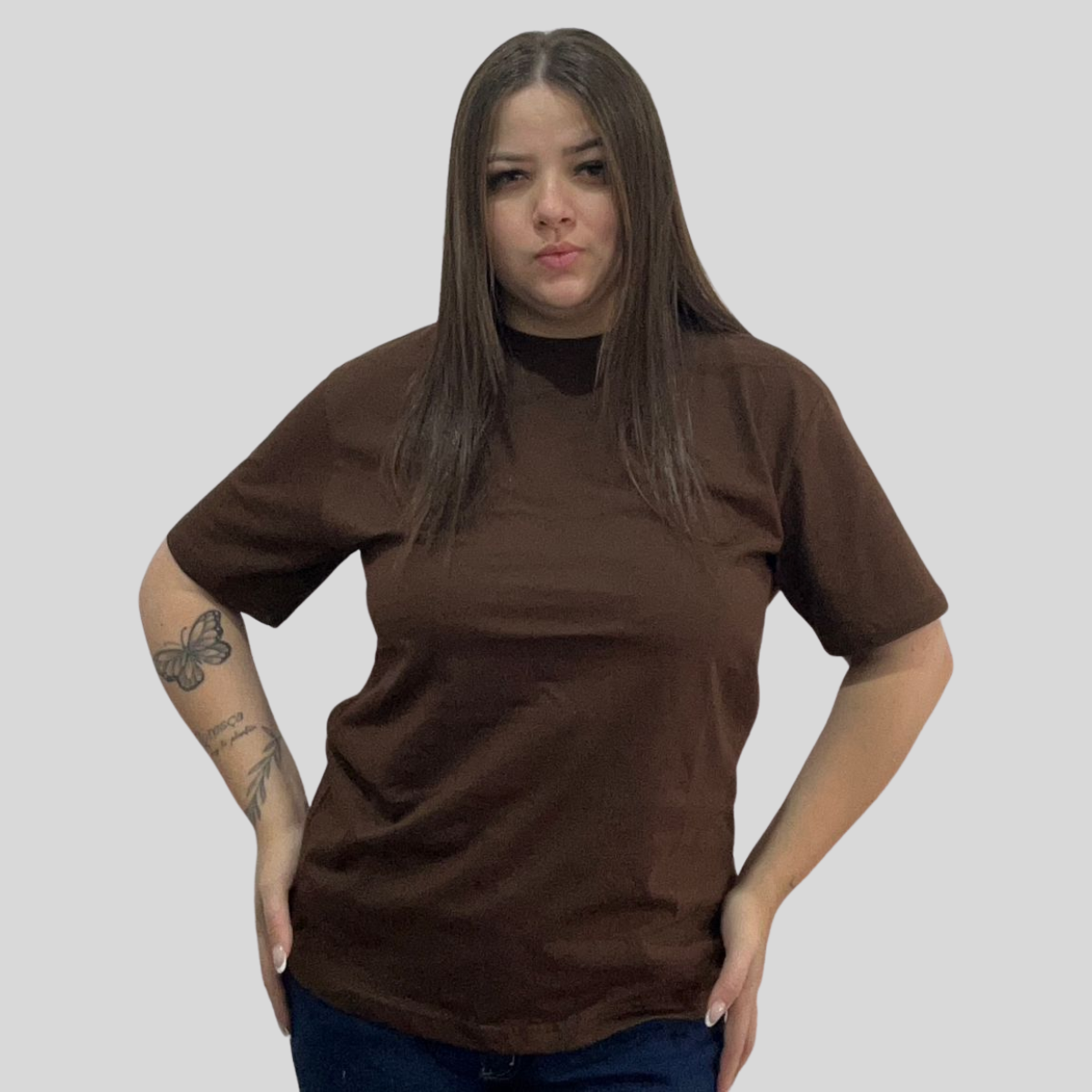 Camiseta Básica Marrom Premium em Algodão Penteado Fio 30.1