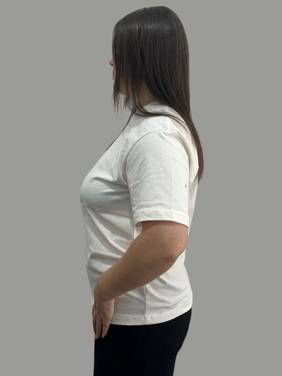 Camiseta Off White Básica Premium em Algodão Penteado Fio 30.01