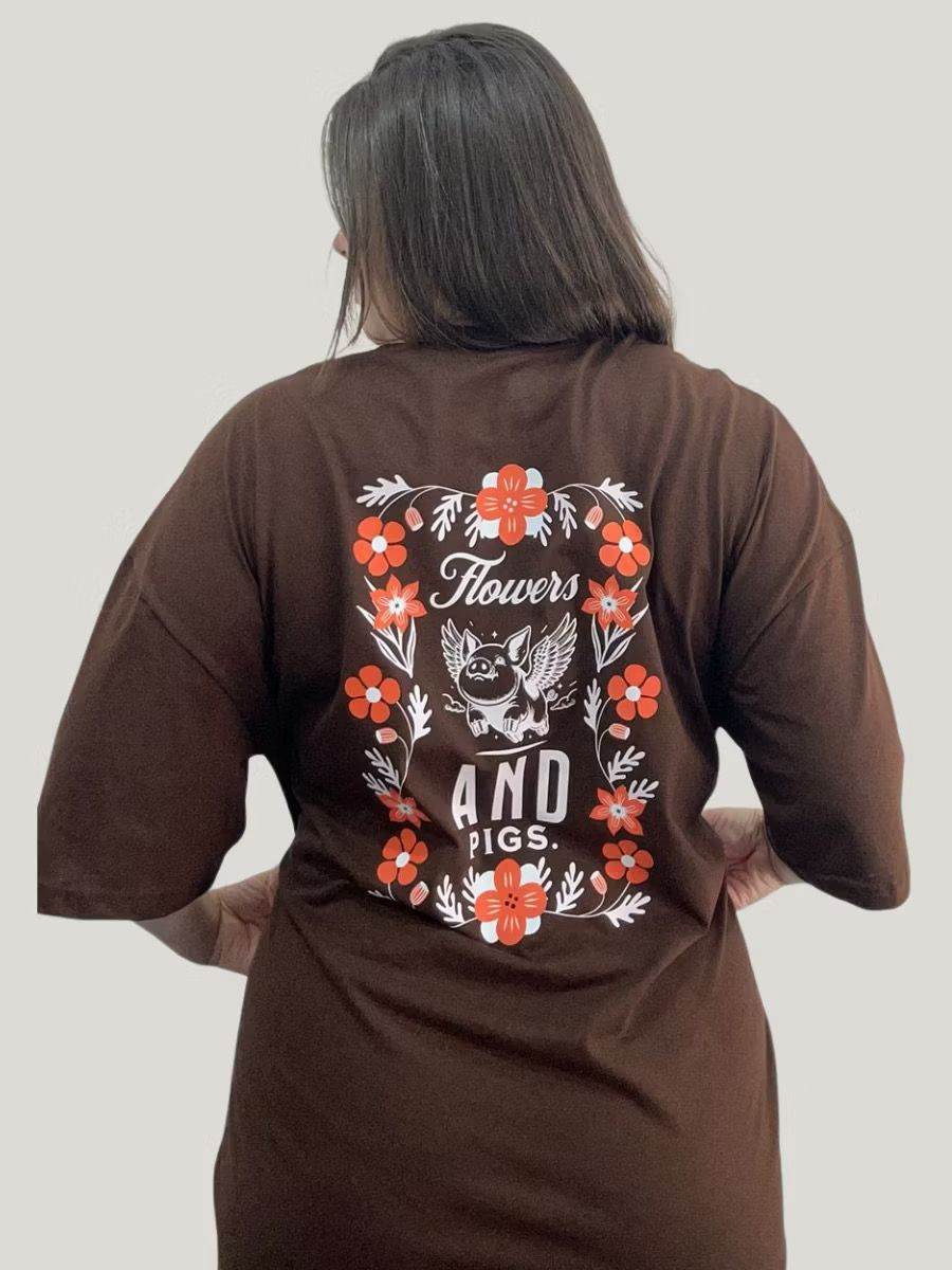 Camiseta Oversized Feminina 100% Algodão