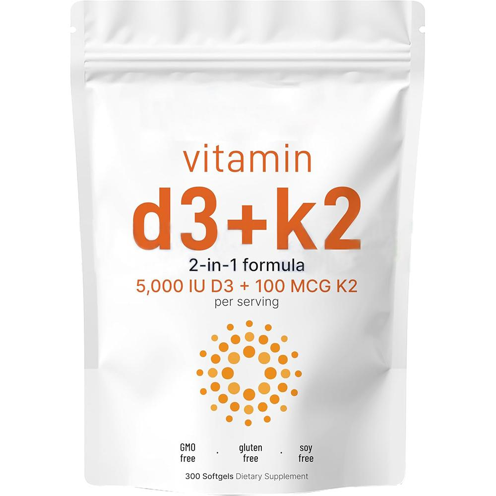 Vitamin D3 + K2 Softgels 300 Capsules