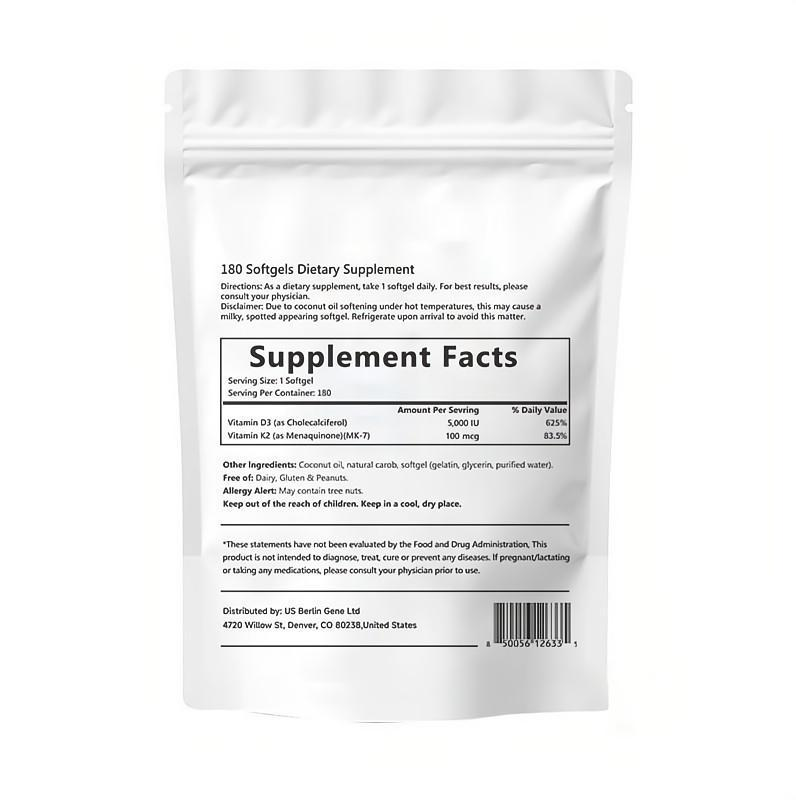 Vitamin D3 + K2 Softgels 300 Capsules