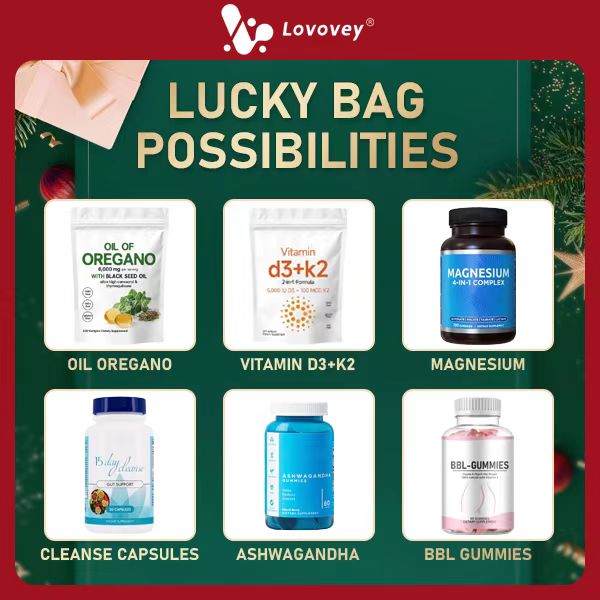 Lovovey - Lucky Bag - Mystery Health Supplement Blind Box - Discover Health Surprises for Wellness - Suitable for All Audiences
