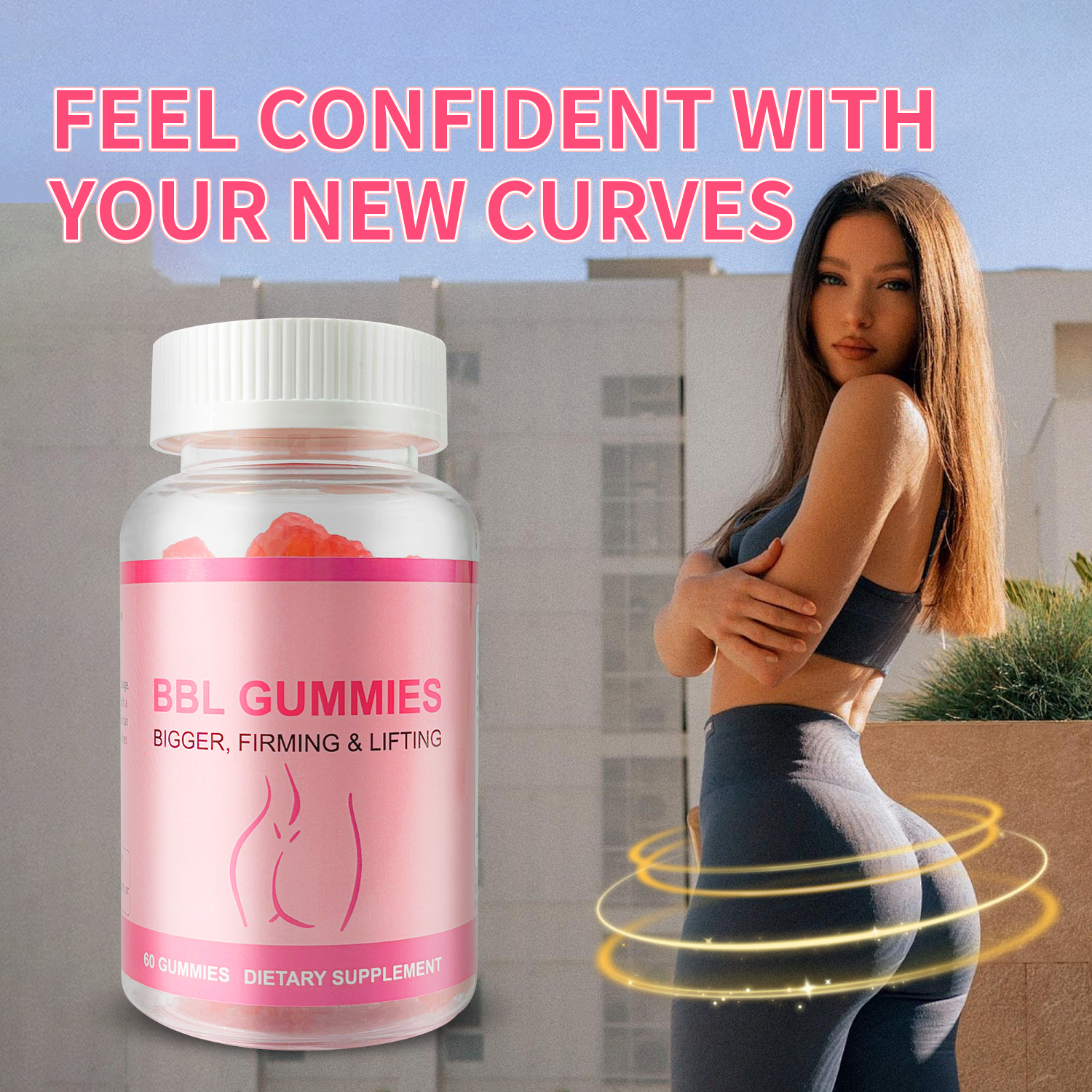 Lovovey - BBL Gummies - Natural Women's Supplement for Hip Enhancement - 60 Softgels