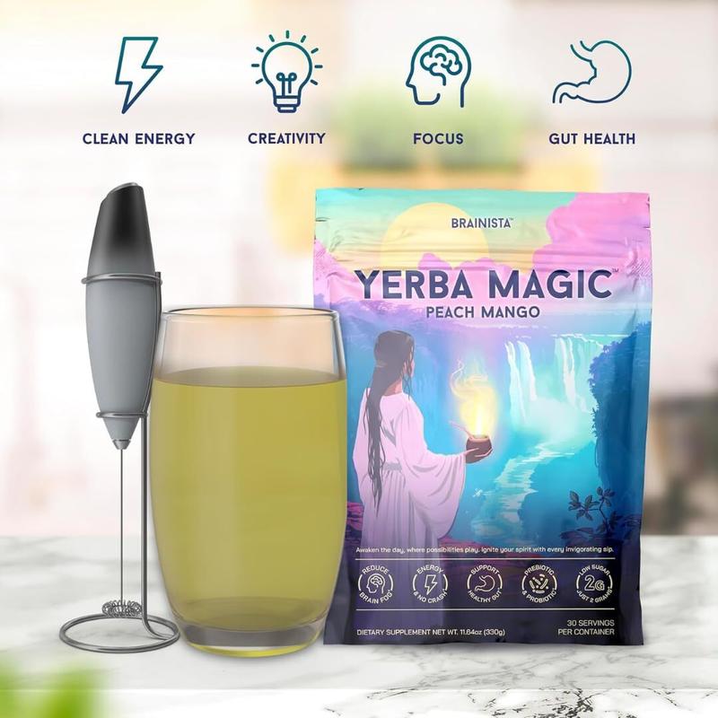 Lovovey Yerba Mate Instant Tea Powder | Peach Mango Flavor | 30 Servings