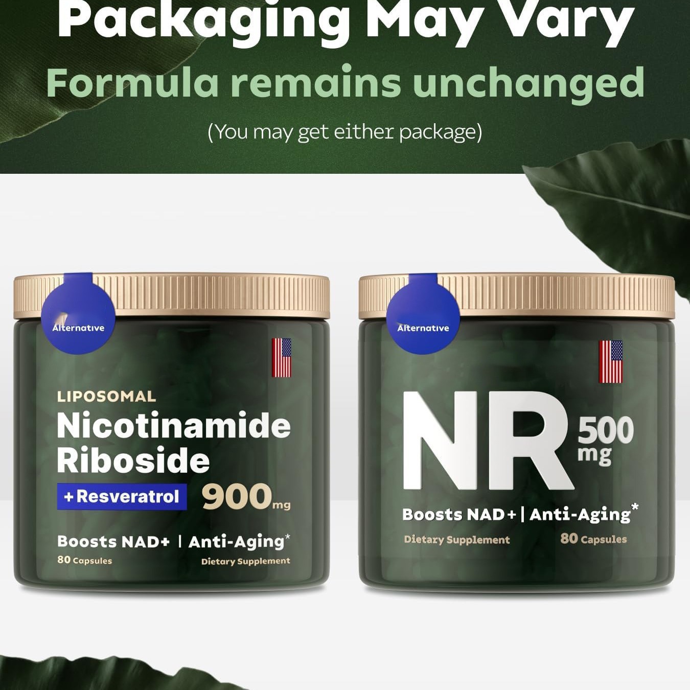  NAD+ Advanced - NAD+ Supplement for Skin Aging Support, Energy, and Focus - 500mg per Serving - 60 Count