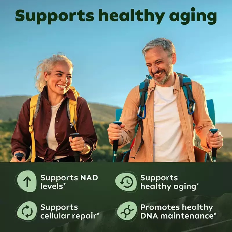 NAD+ Advanced - NAD+ Supplement for Skin Aging Support, Energy, and Focus - 500mg per Serving - 60 Count 