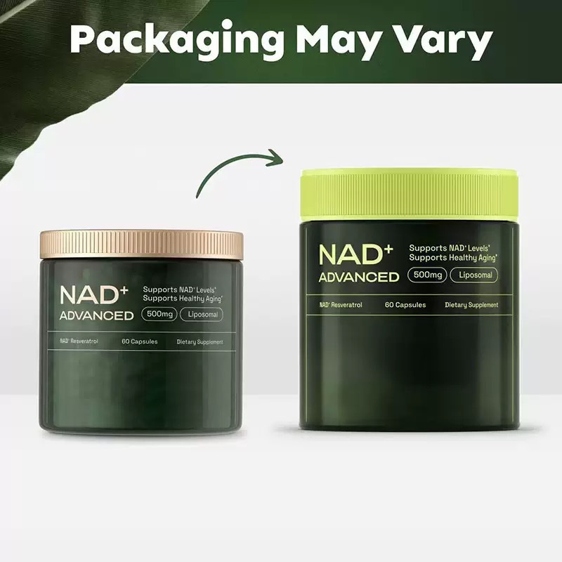 NAD+ Advanced - NAD+ Supplement for Skin Aging Support, Energy, and Focus - 500mg per Serving - 60 Count 