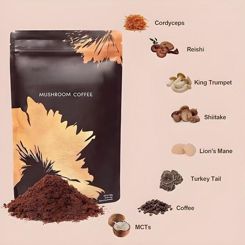 Mushroom Coffee Powder Supplement: Premium Mushroom Extract Blend for Daily Wellness
