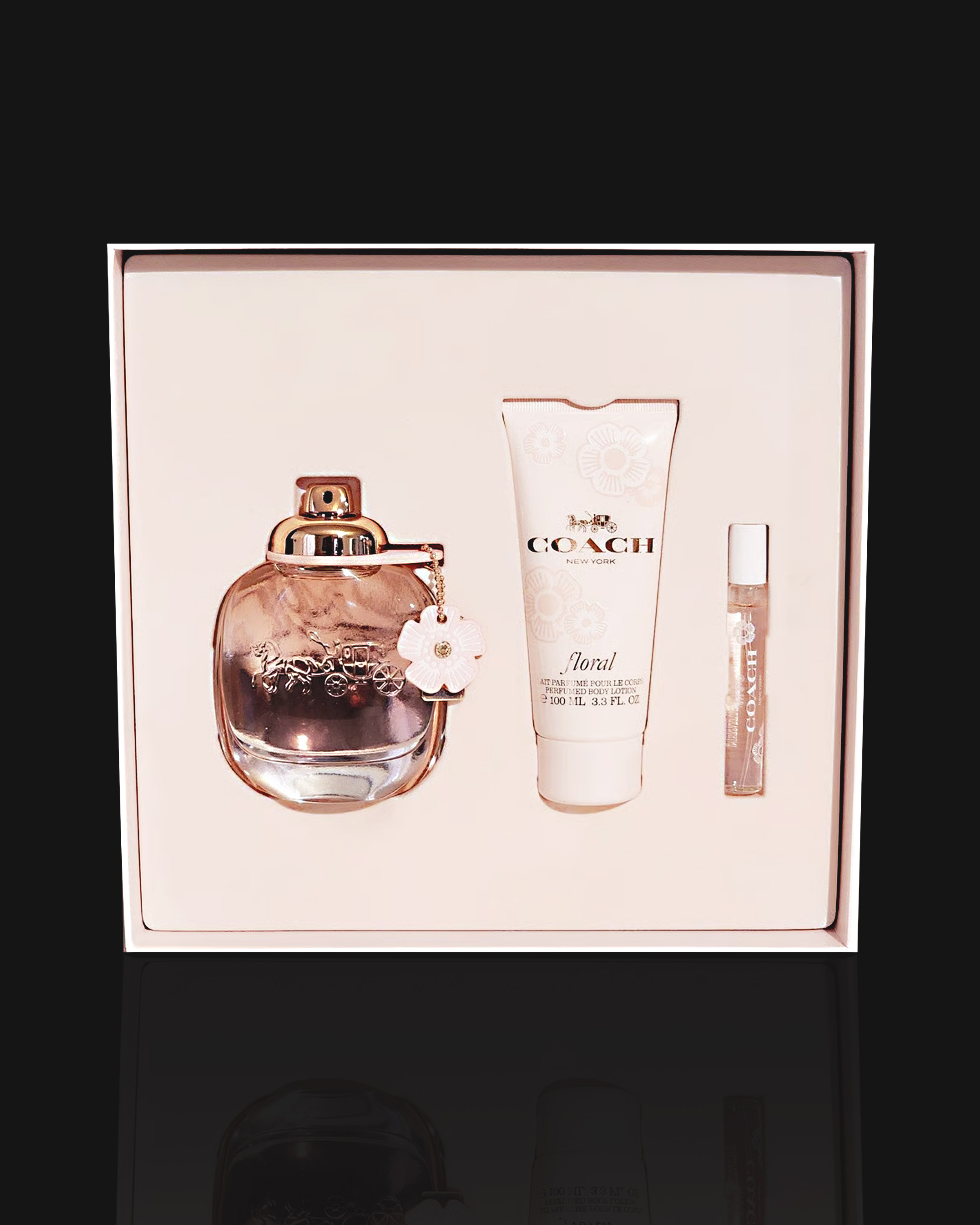 Coach Floral Gift Set for Women - 3 oz EDP, 0.25 oz Travel Spray, 3.3 oz Body Lotion