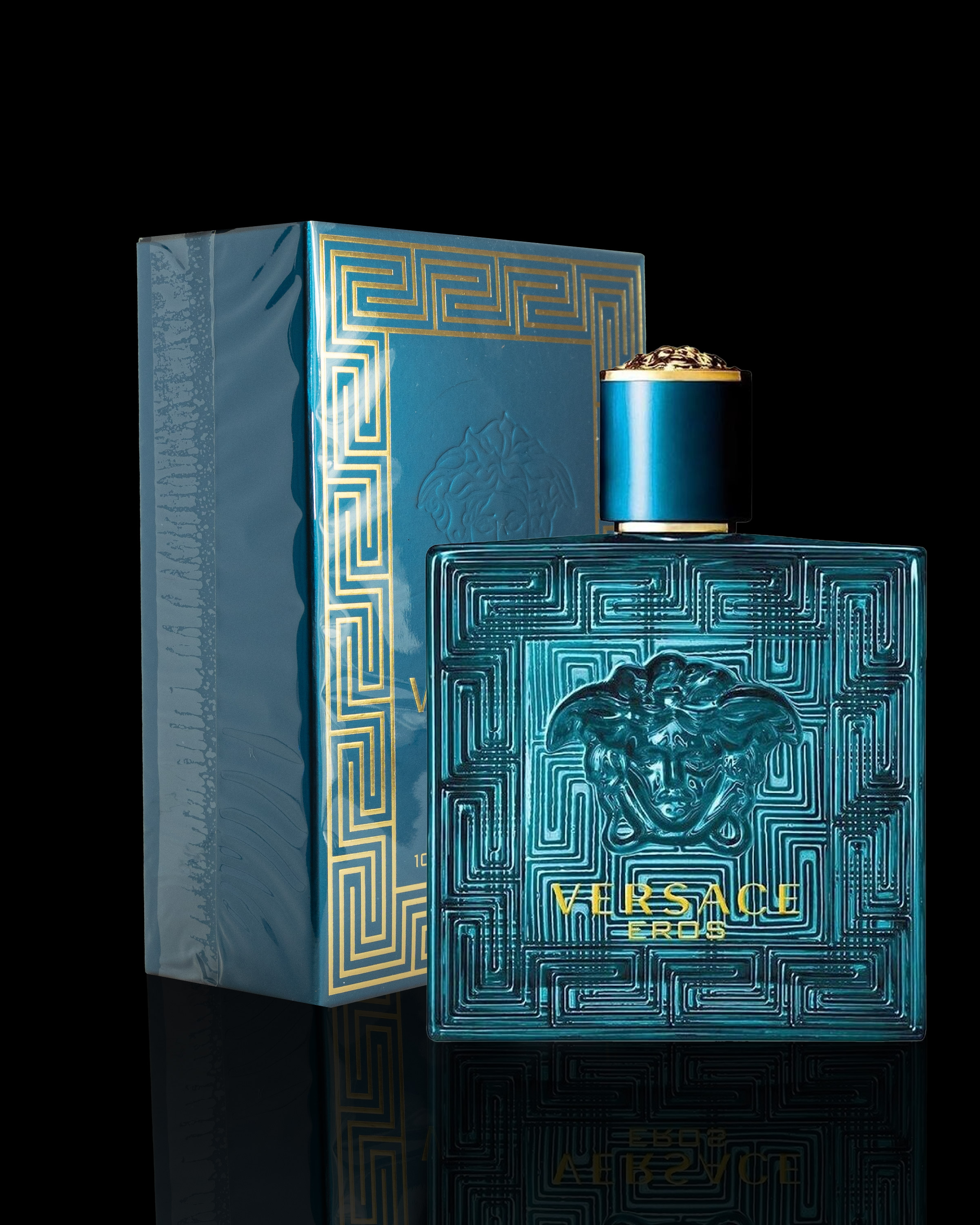 Versace Men’s Eros EDP Spray - 3.4 oz Amber Woody Cologne with Vanilla, Mint & Cedarwood | Bold Fragrance for Confident Men