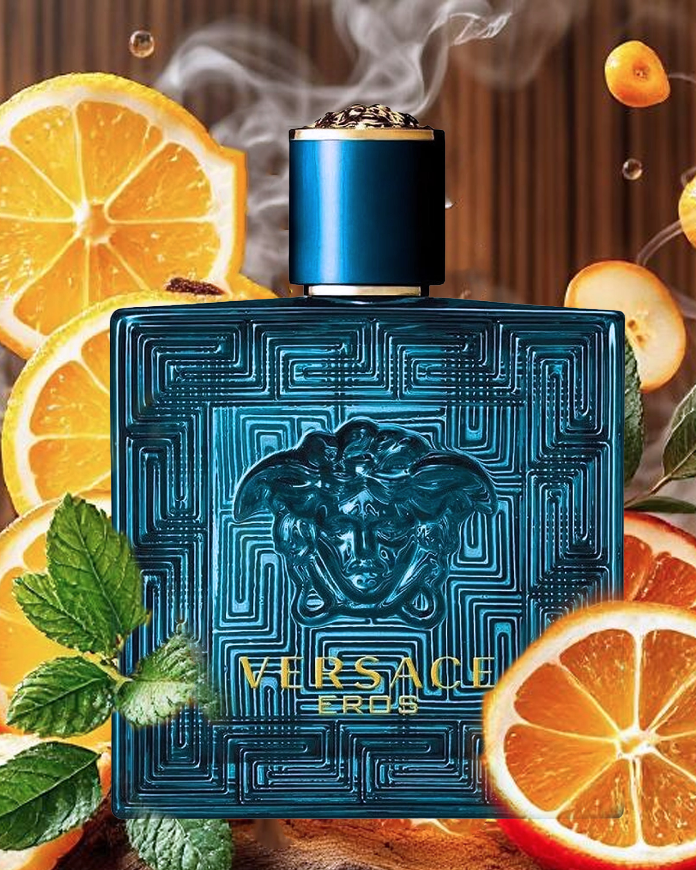 Versace Men’s Eros EDP Spray - 3.4 oz Amber Woody Cologne with Vanilla, Mint & Cedarwood | Bold Fragrance for Confident Men