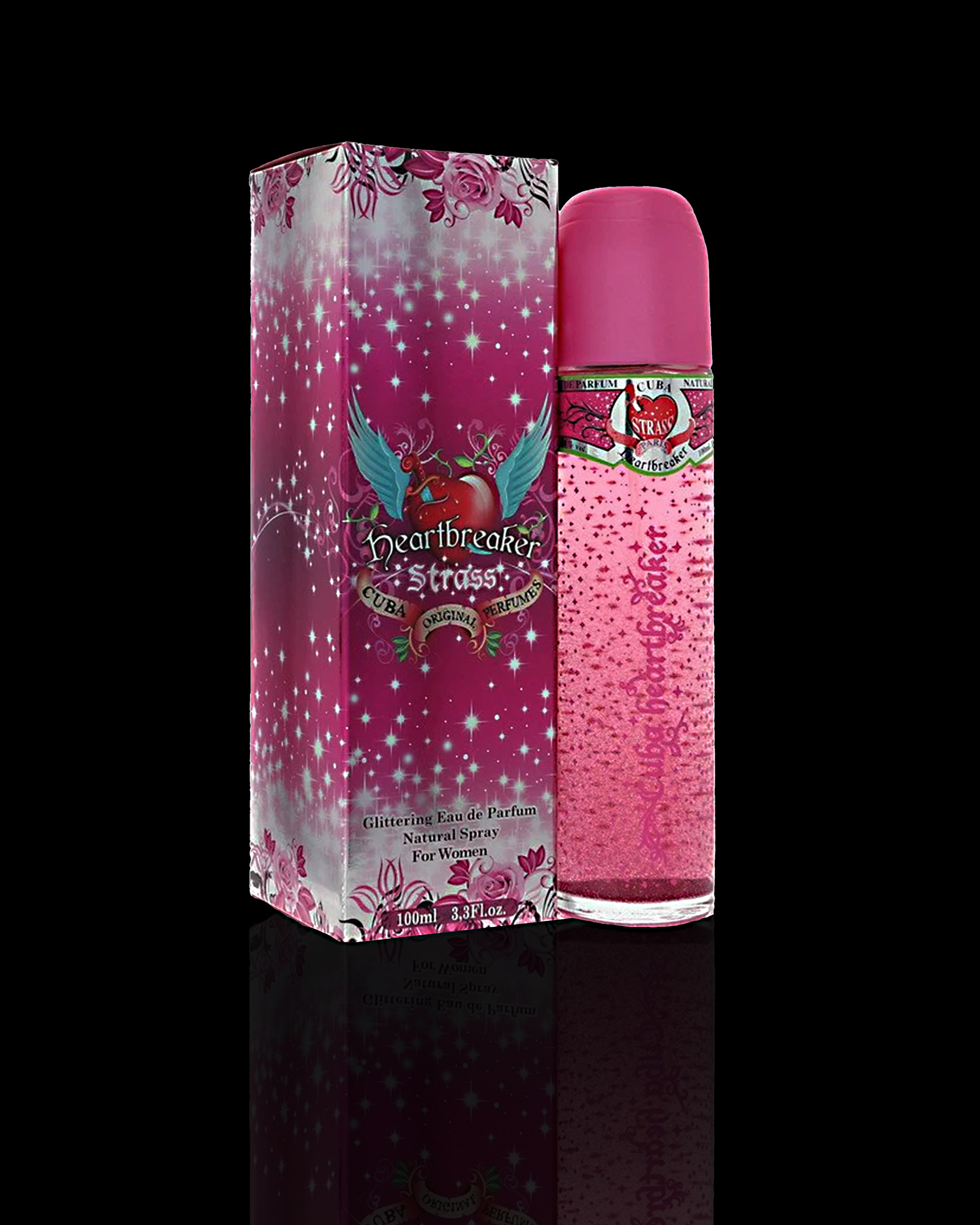 Cuba Heartbreaker Strass 2-Piece Gift Set, 3.4oz EDP Spray | Women's Sparkling Fragrance Duo