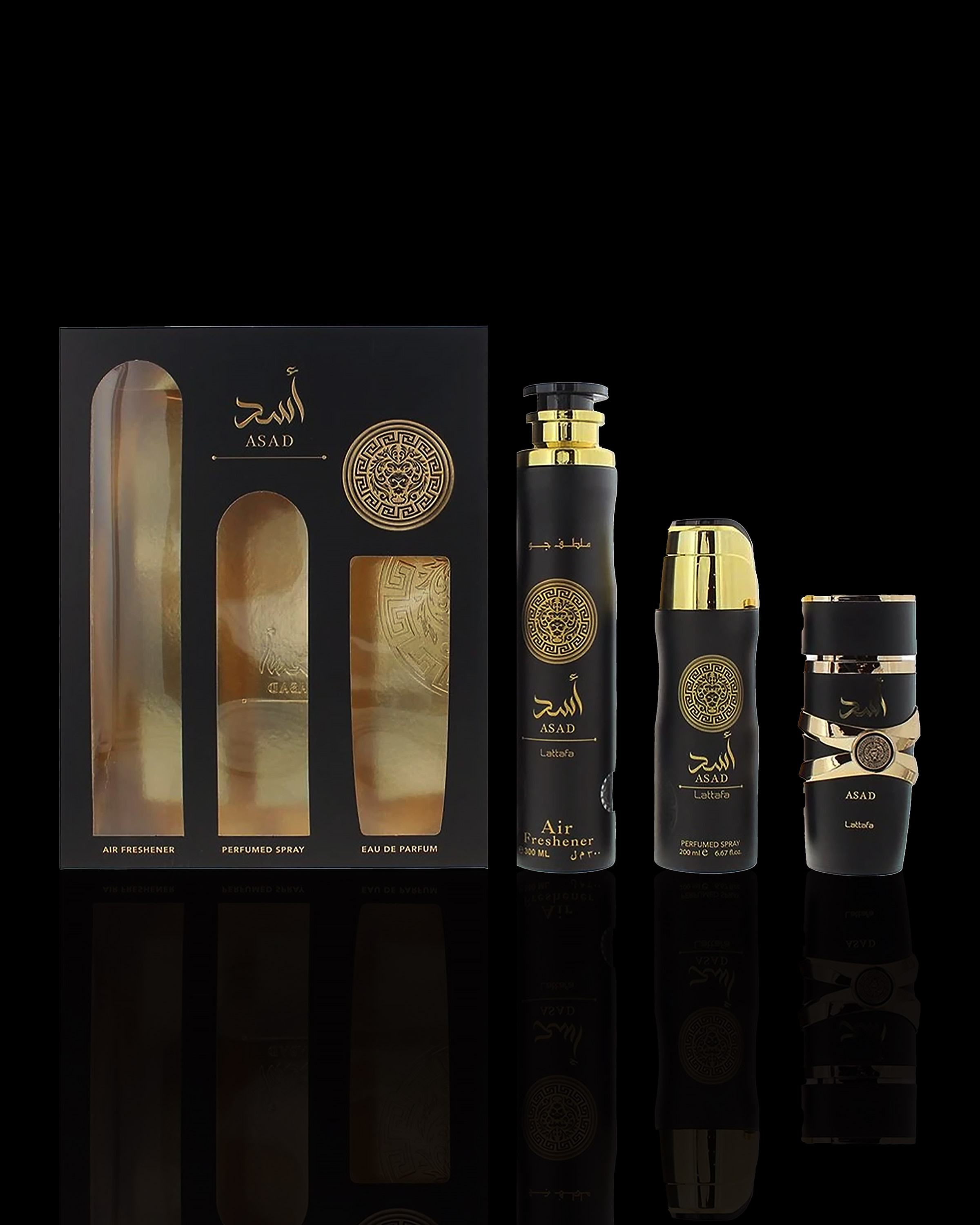 Lattafa Asad 3-Piece Gift Set, 3.4oz EDP | Rich & Luxurious Men's Arabian Fragrance