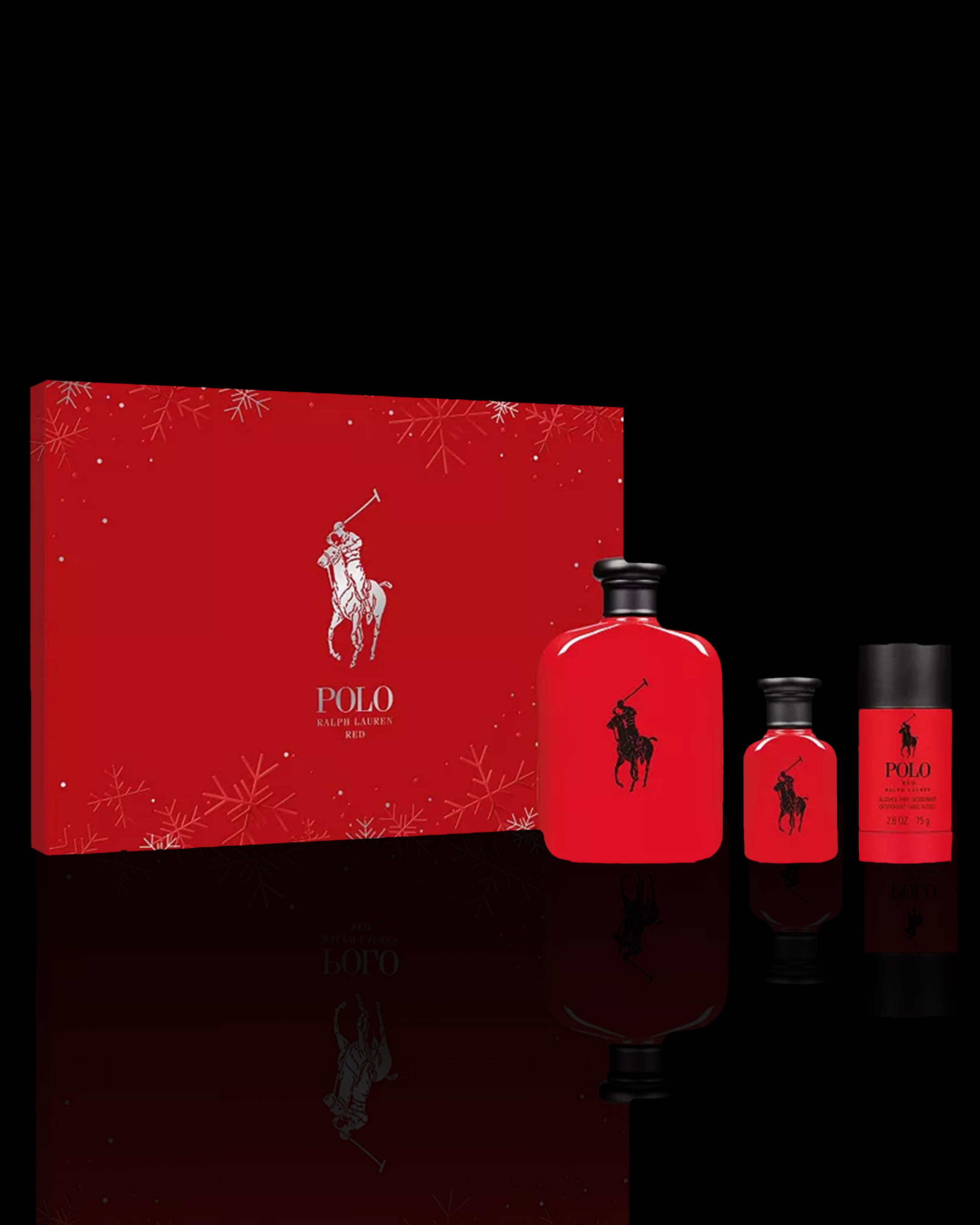 Ralph Lauren Polo Red 3-Piece Gift Set, 4.2oz EDT + 1.0oz EDT + 2.5oz Deodorant | Men's Dynamic Fragrance Collection