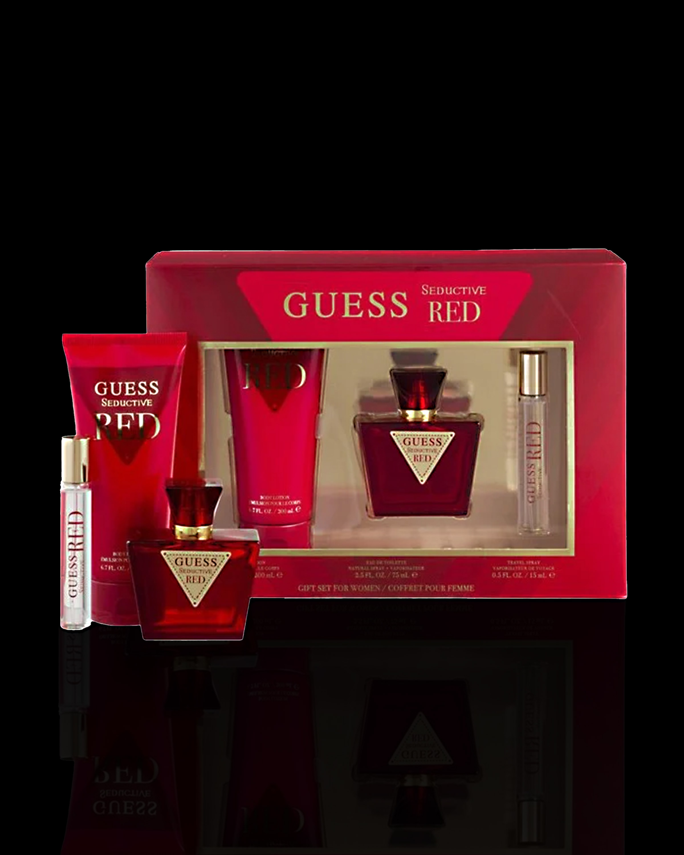 Seductive (Red) 3-Piece Gift Set, 2.5oz EDP Spray | Women's Bold & Alluring Fragrance Collection