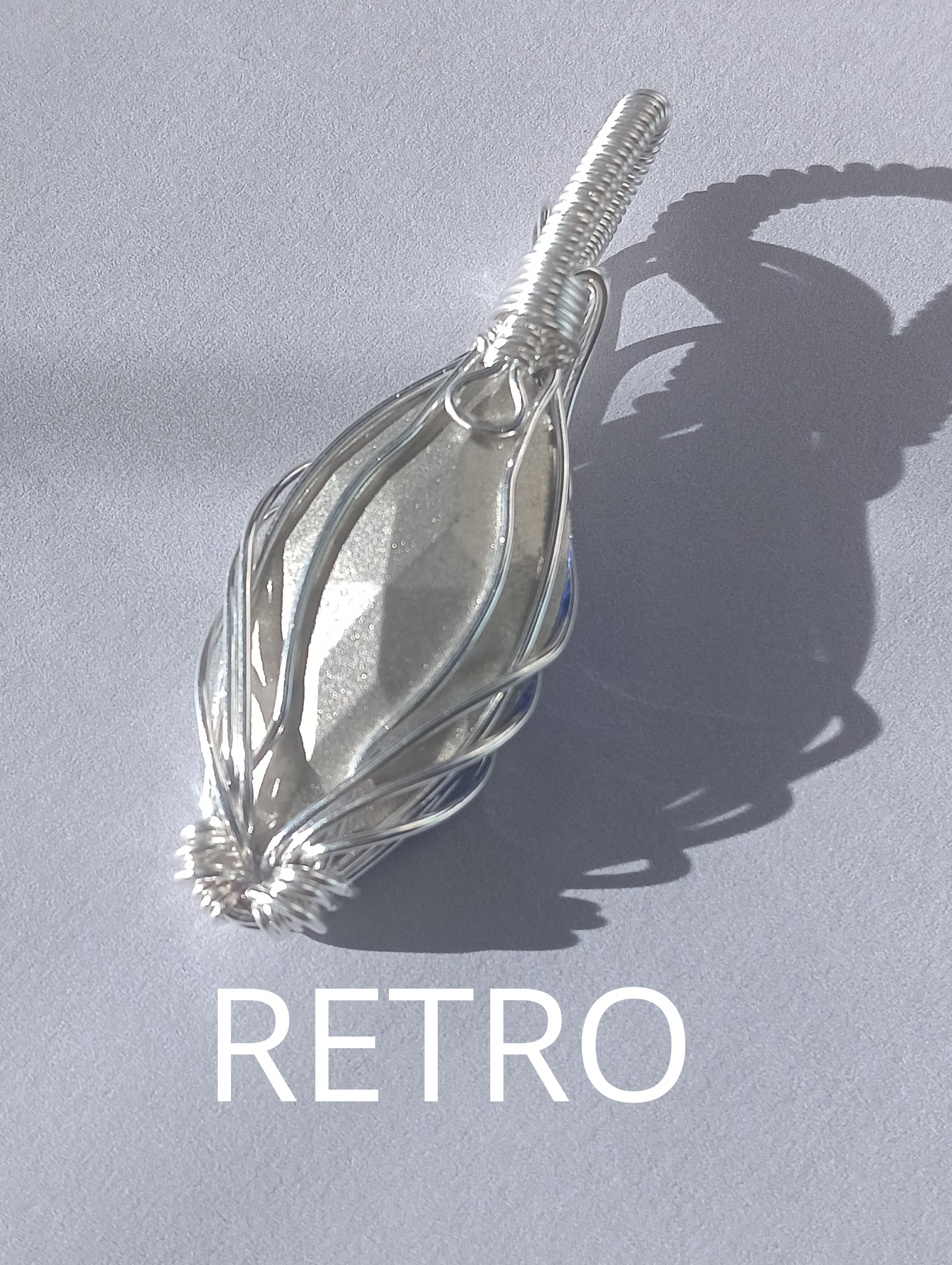 Pendente ''Abisso Blu''- silver filled e cristallo