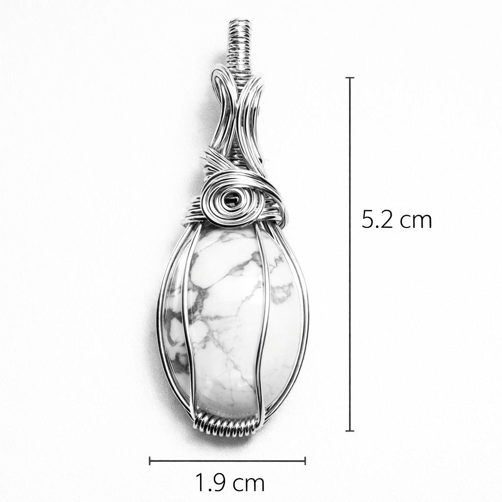 Pendente in Silver Filled con Howlite Bianca