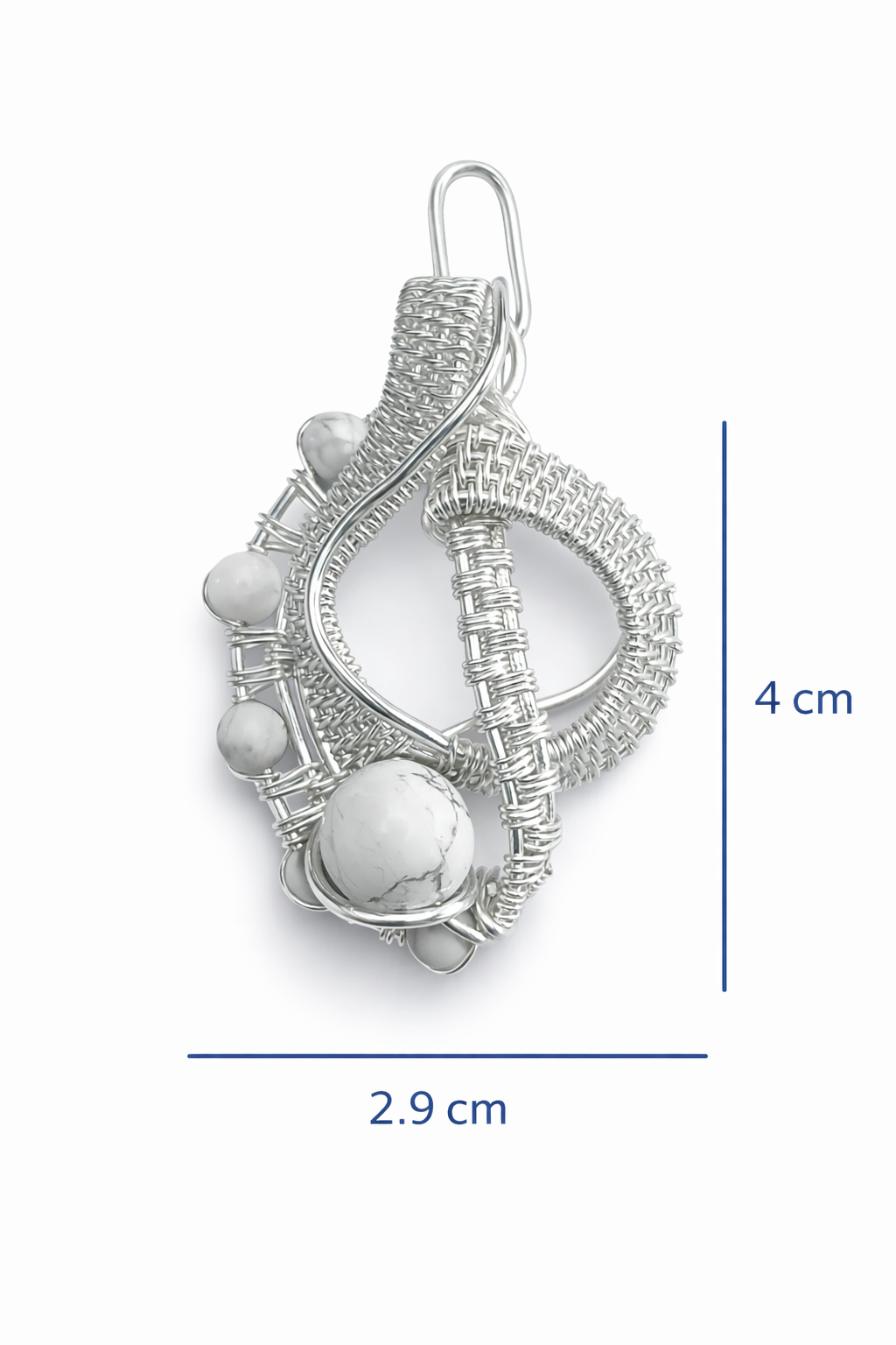 Pendente in Silver Filled con perle di Howlite Bianca
