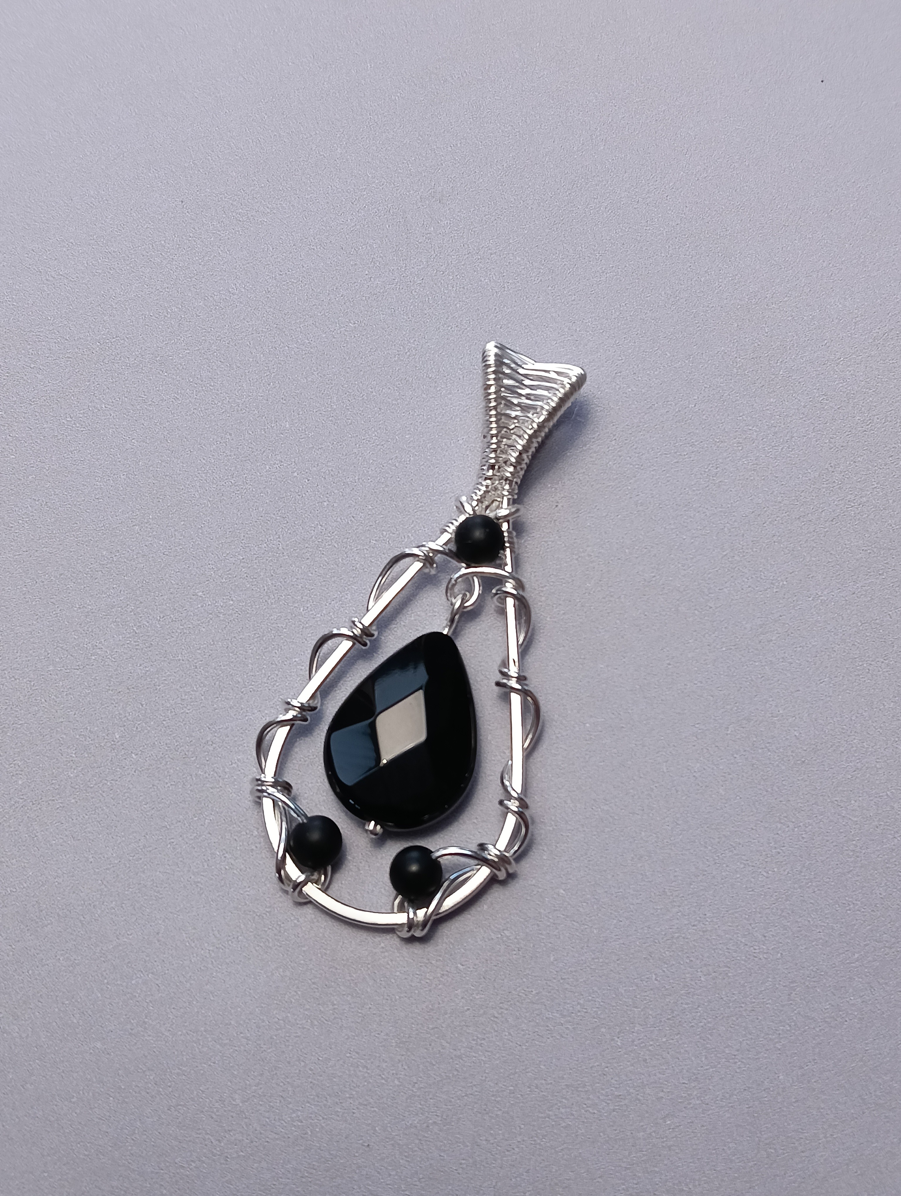 Pendente in Silver Filled con Onice Nero