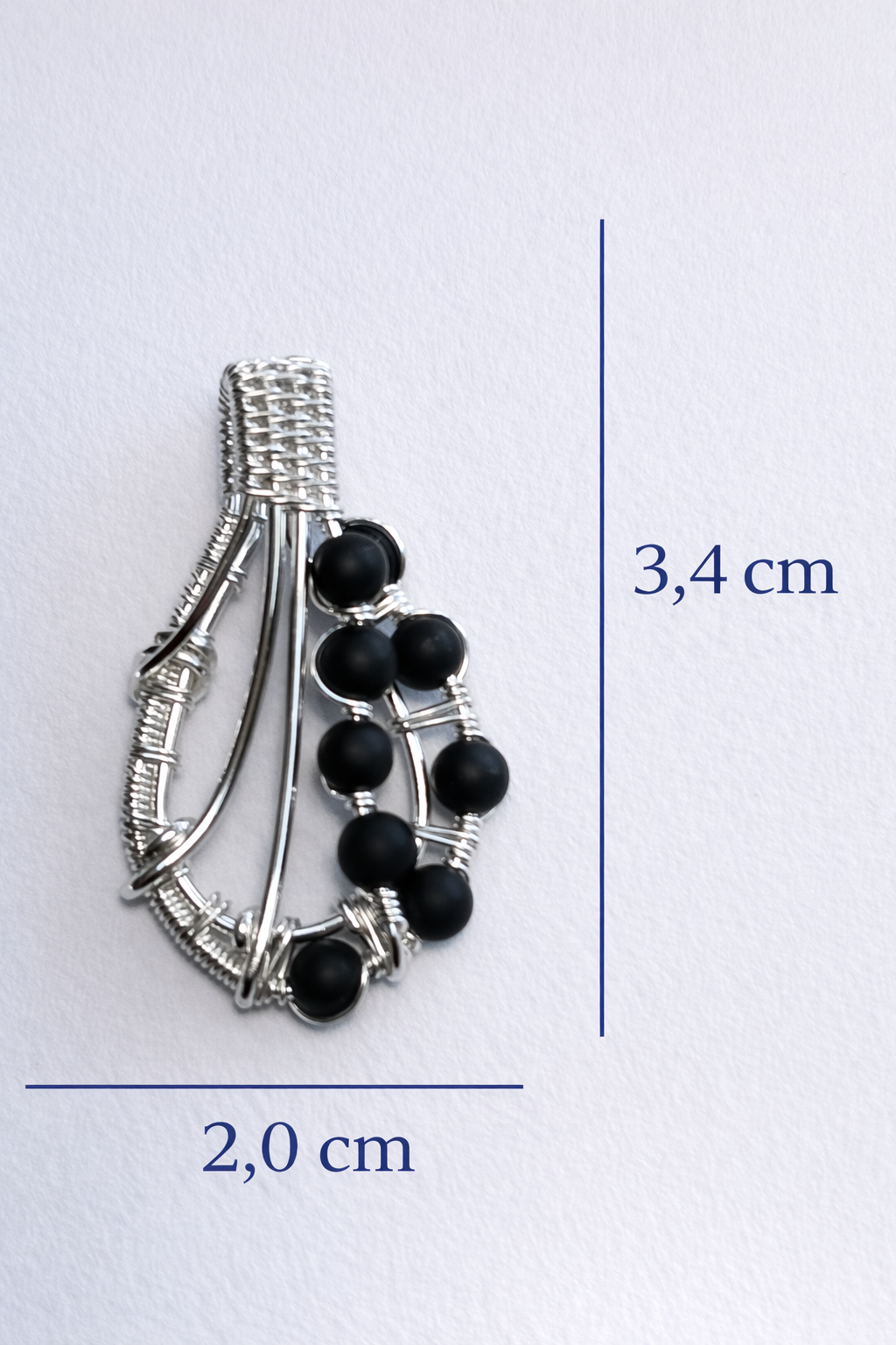 Pendente artigianale in Silver Filled con Onice Nero
