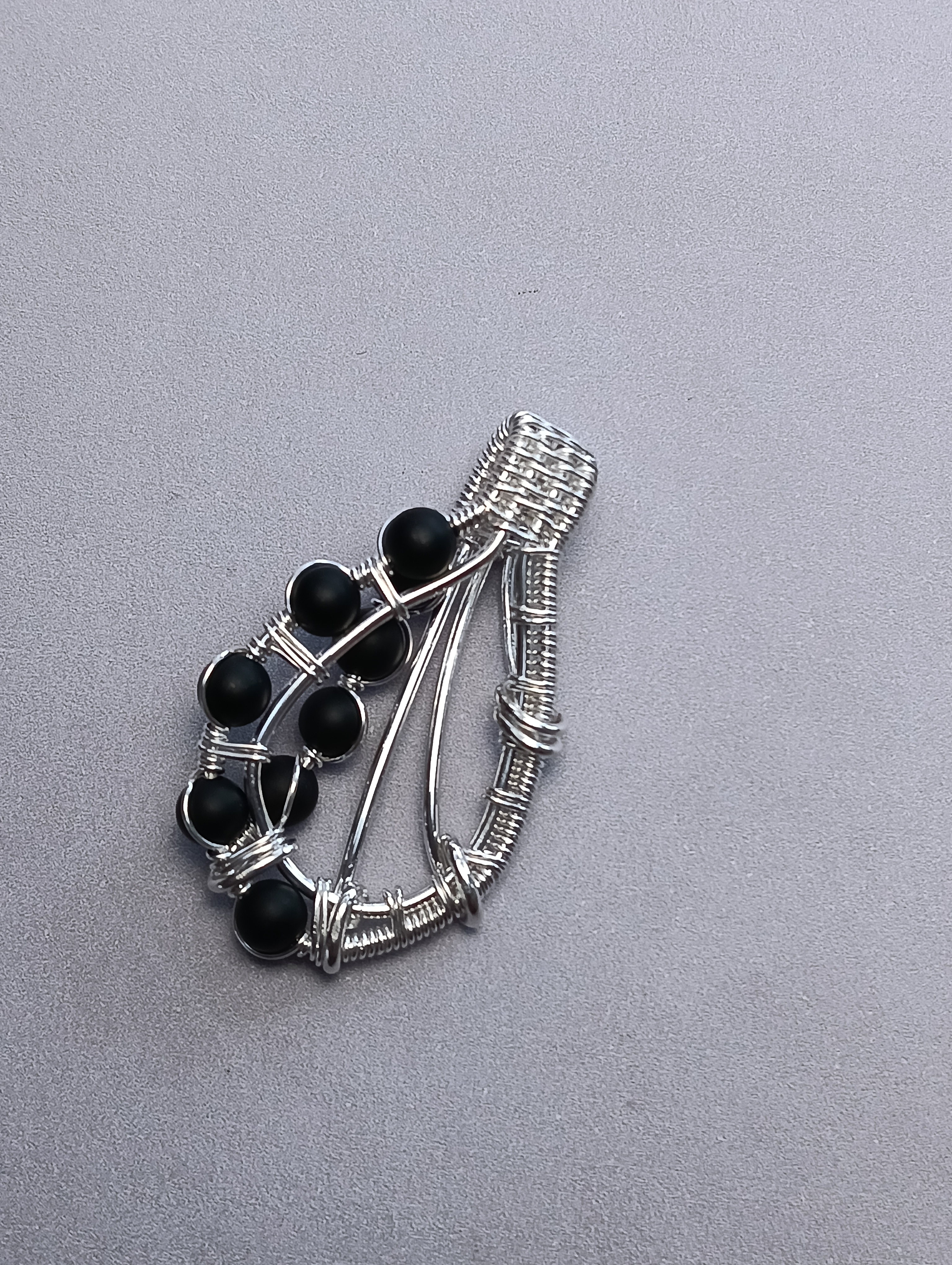 Pendente artigianale in Silver Filled con Onice Nero