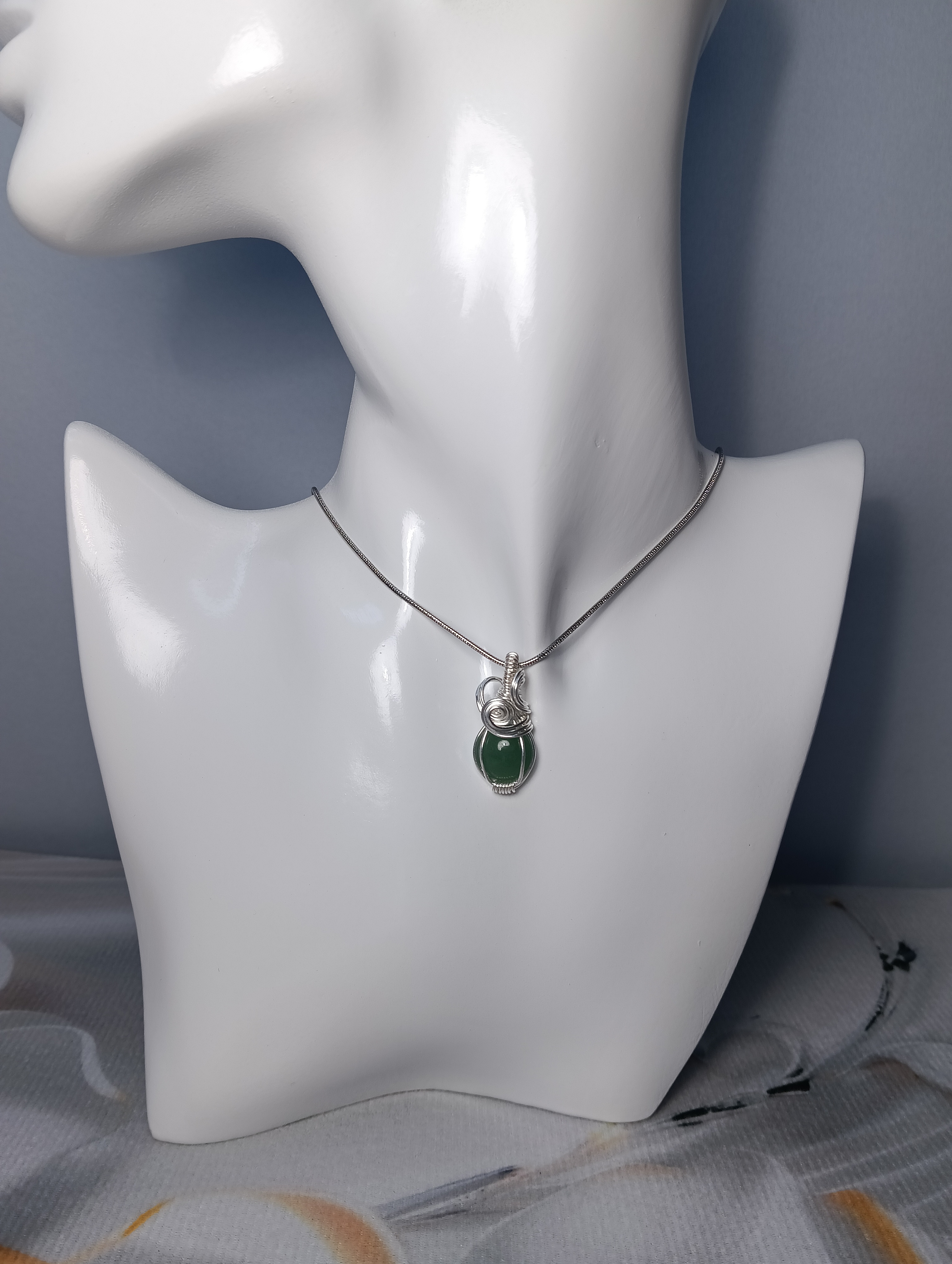 Pendente Mini in Avventurina e Silver Filled