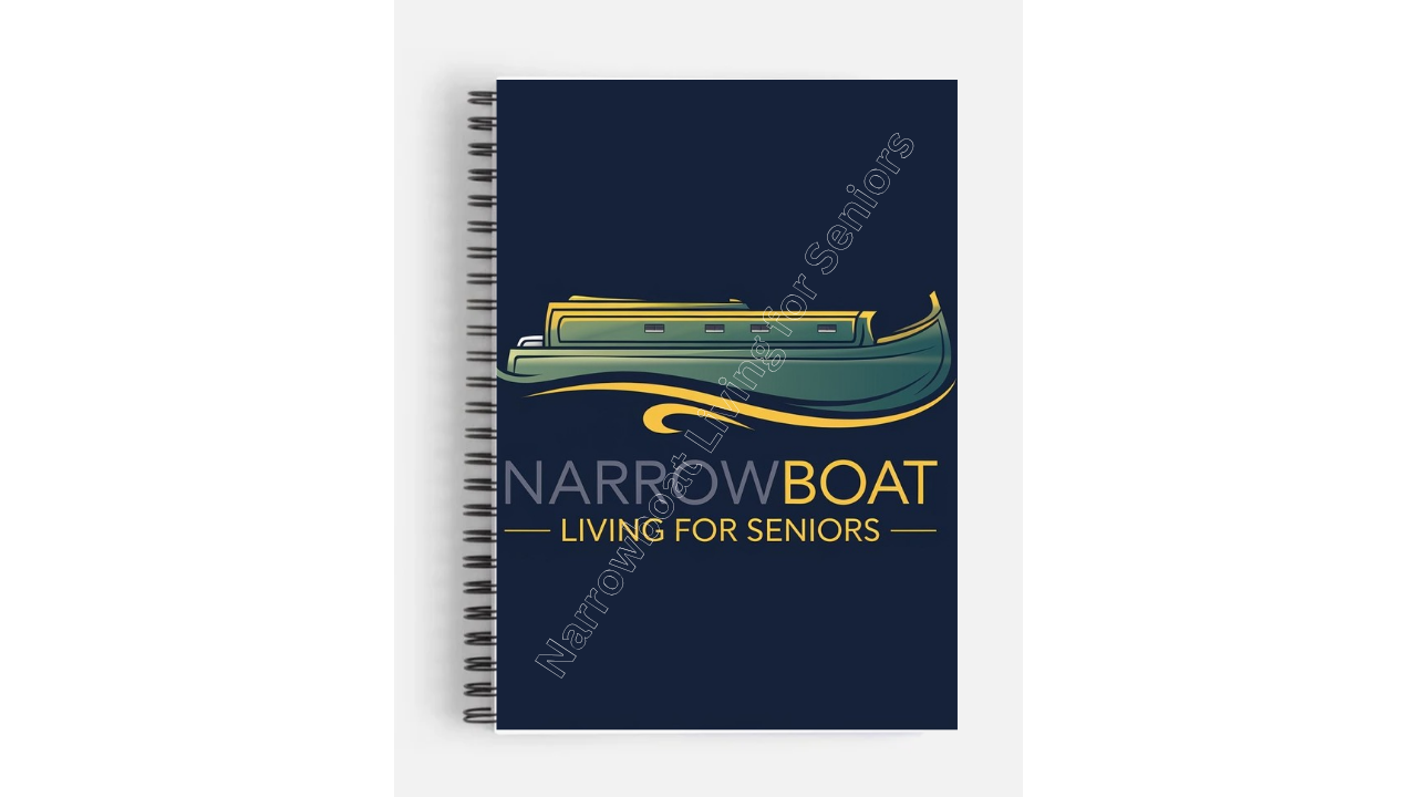 Notebook with blue logo front cover