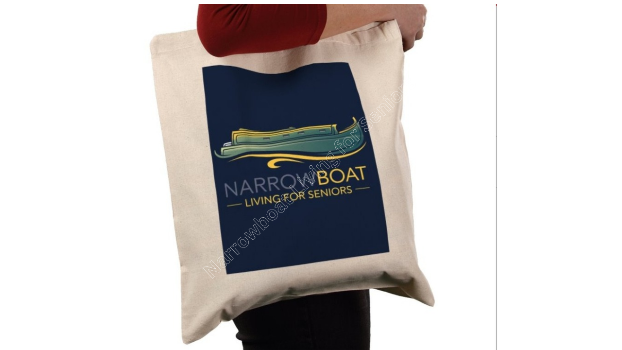 Cotton tote bag with blue logo