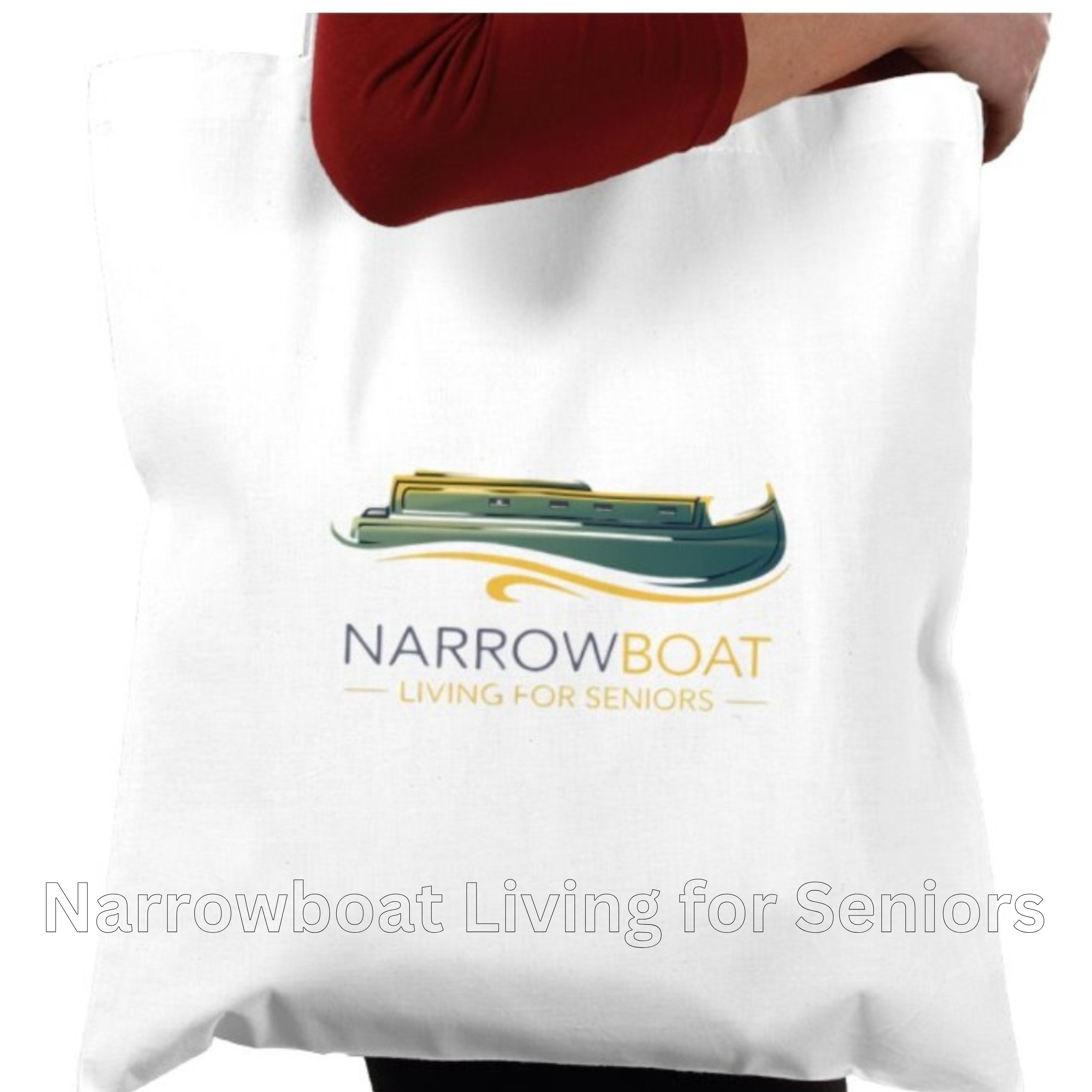 Cotton tote bag with white logo