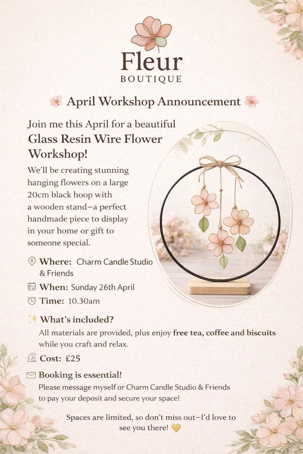 Glass Resin Wire Flower Workshop