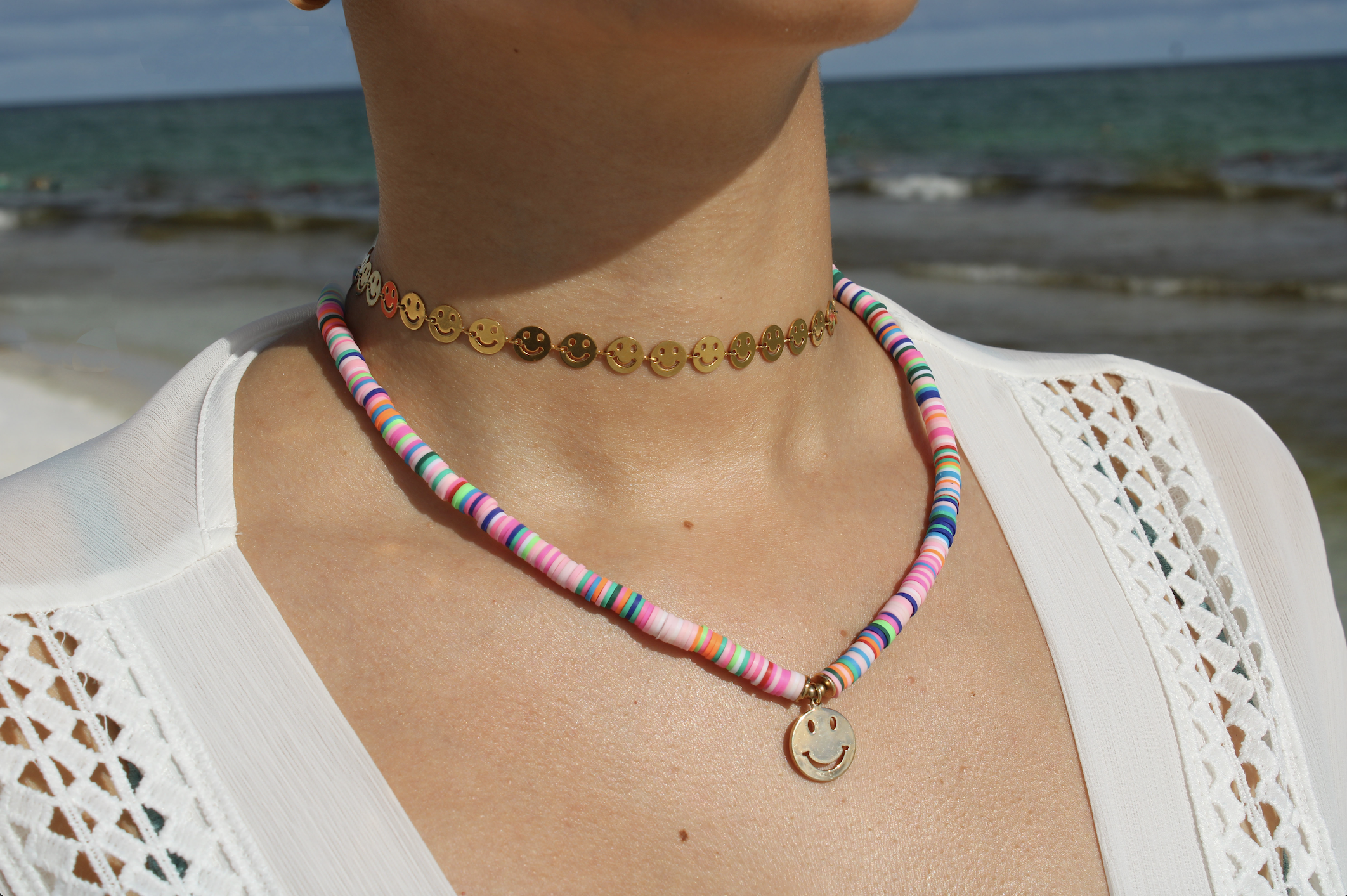 Colorful Smiley Choker