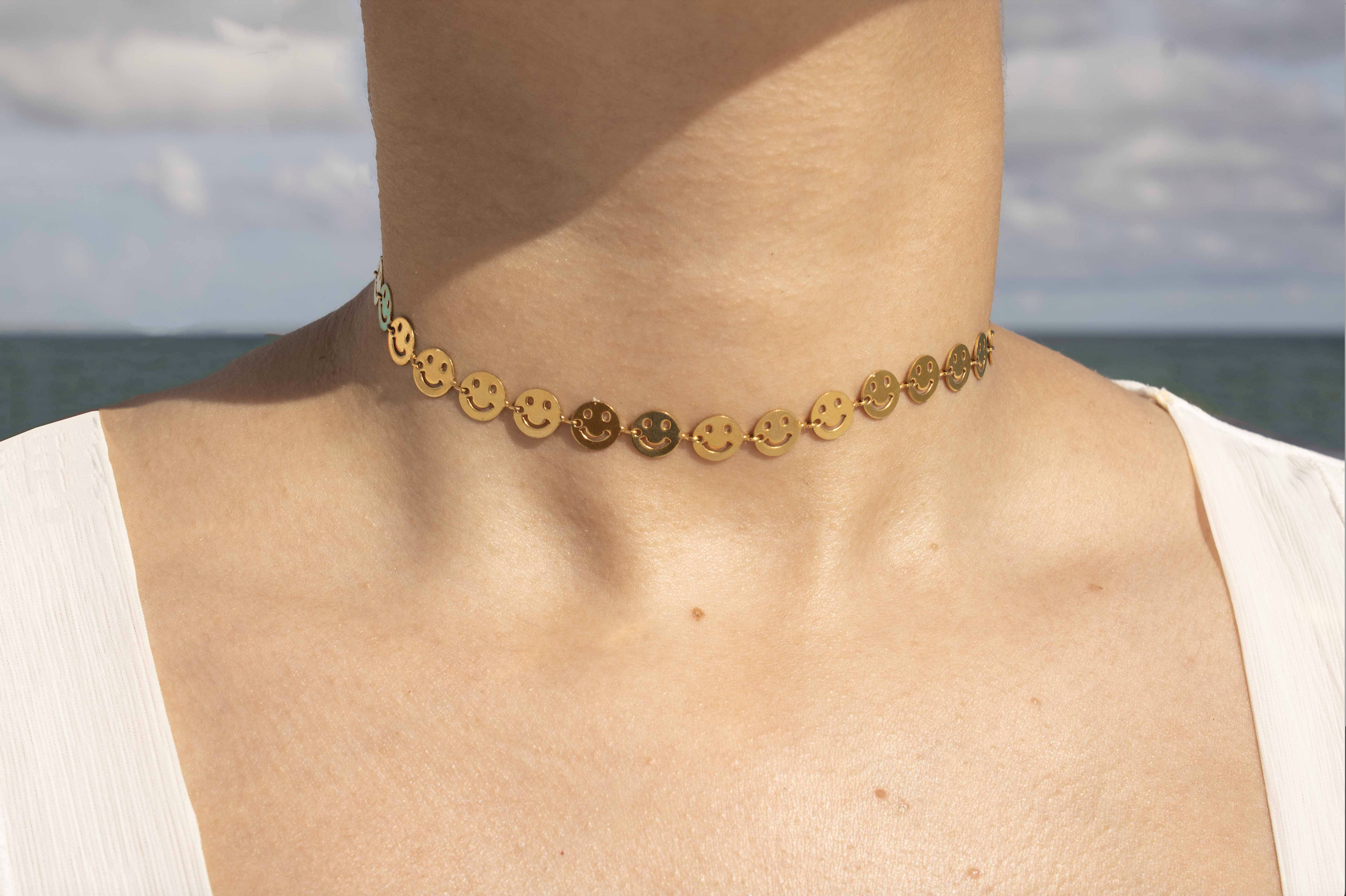 Golden Smiley Choker