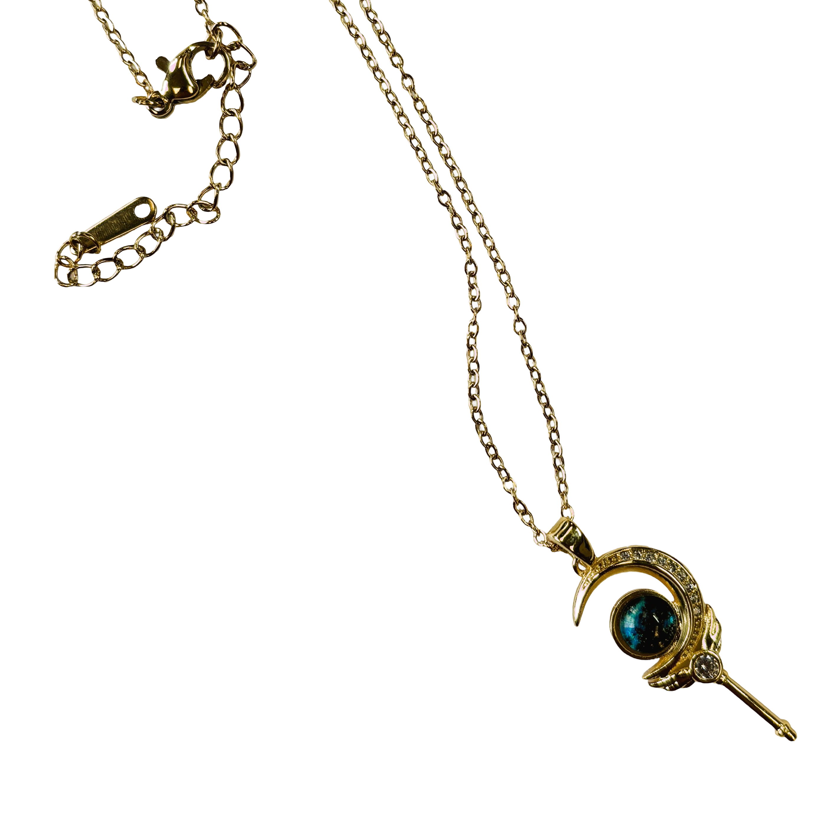 Moon and Star Pendant Necklace