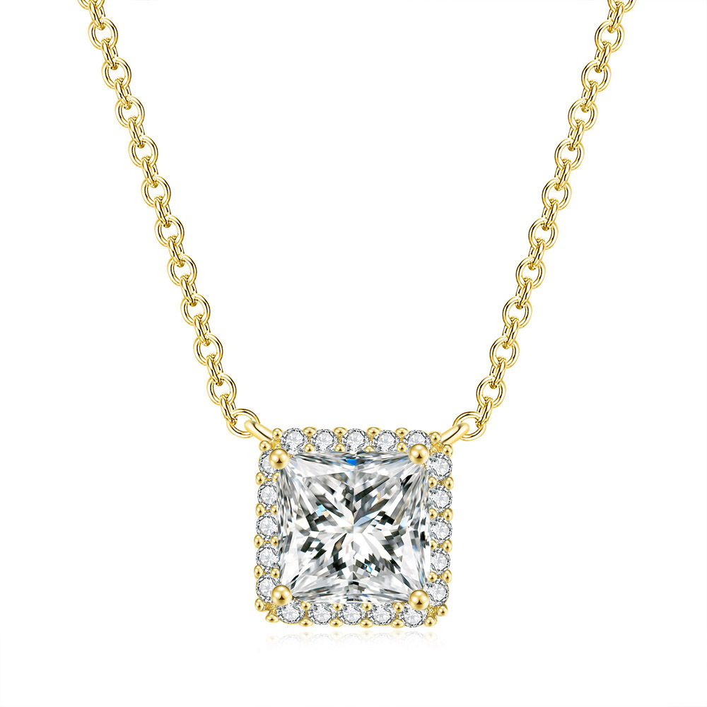 Square Zircon Rich Detail Necklace