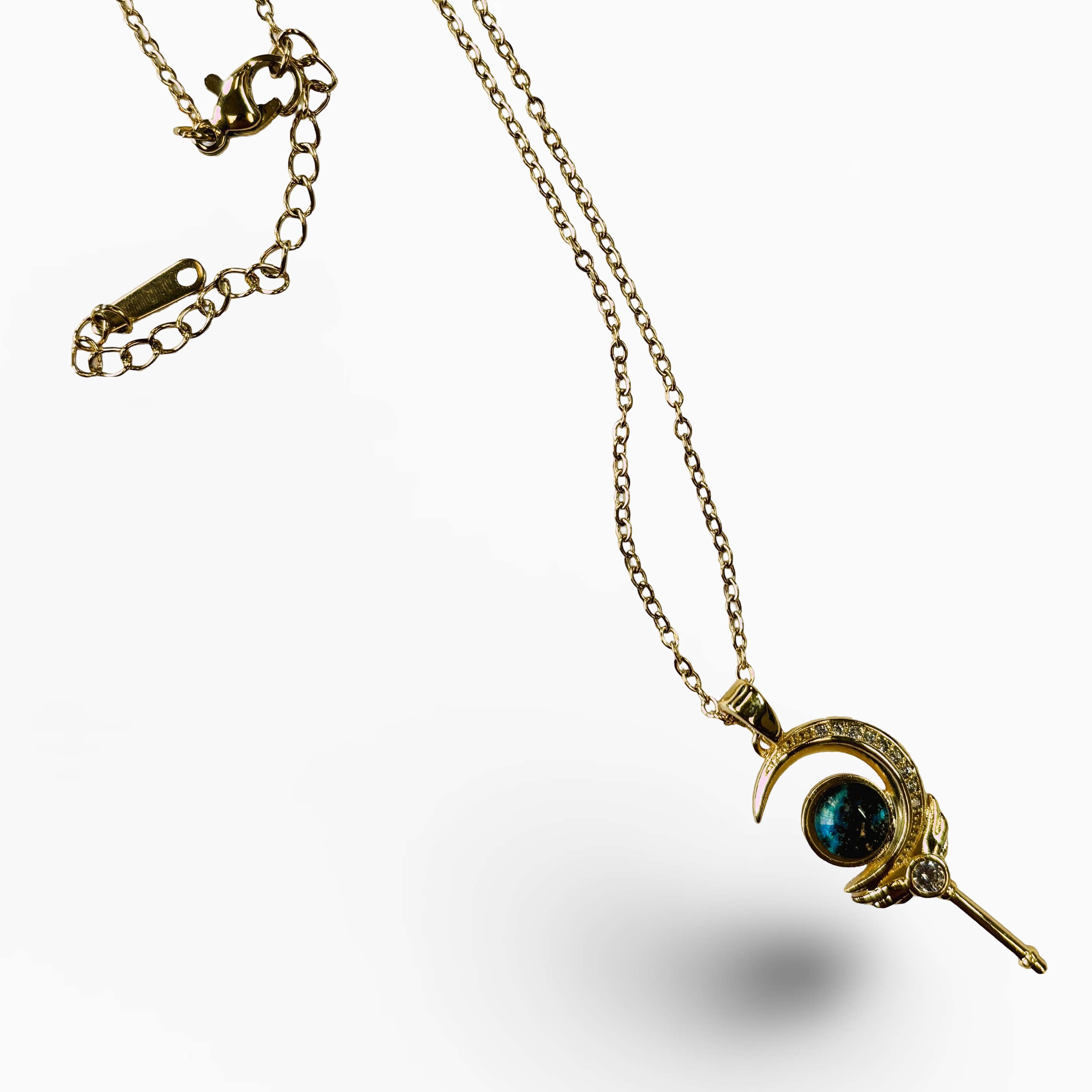 Moon and Star Pendant Necklace