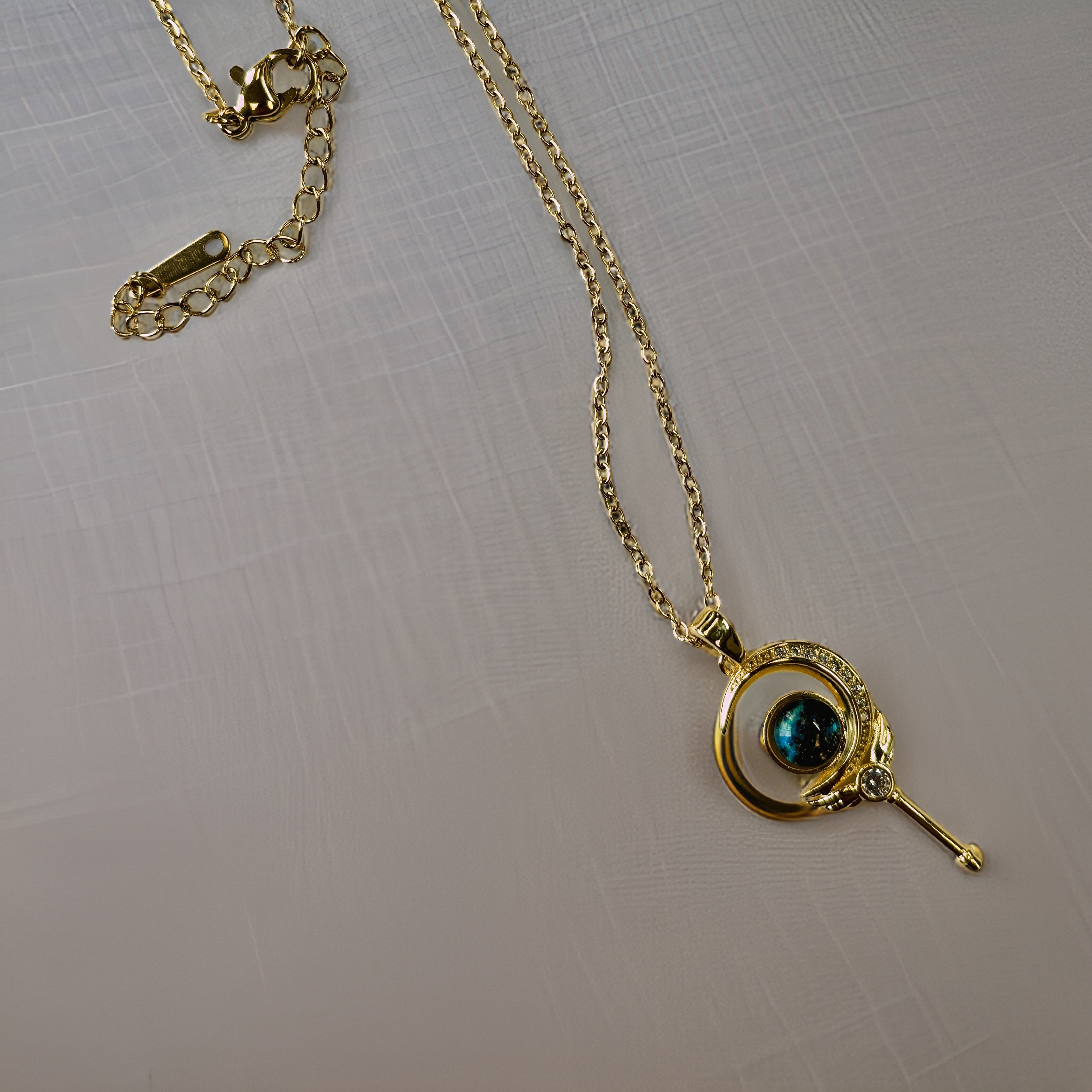 Moon and Star Pendant Necklace