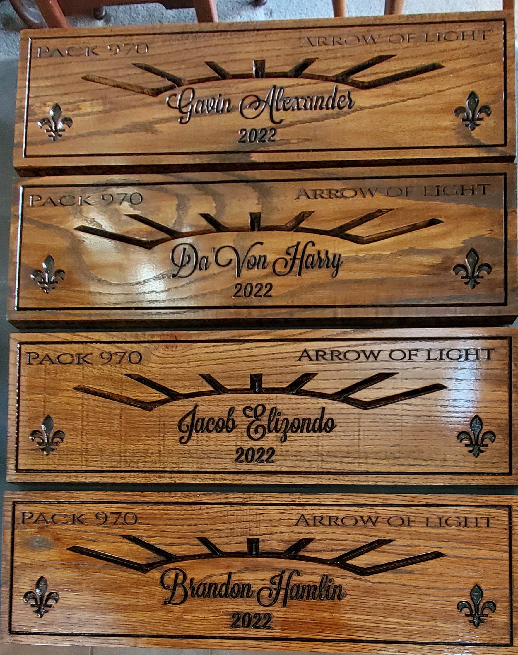 ARROW OF LIGHT w/ STANDARD TEXT 10 AWARD PLAQUES