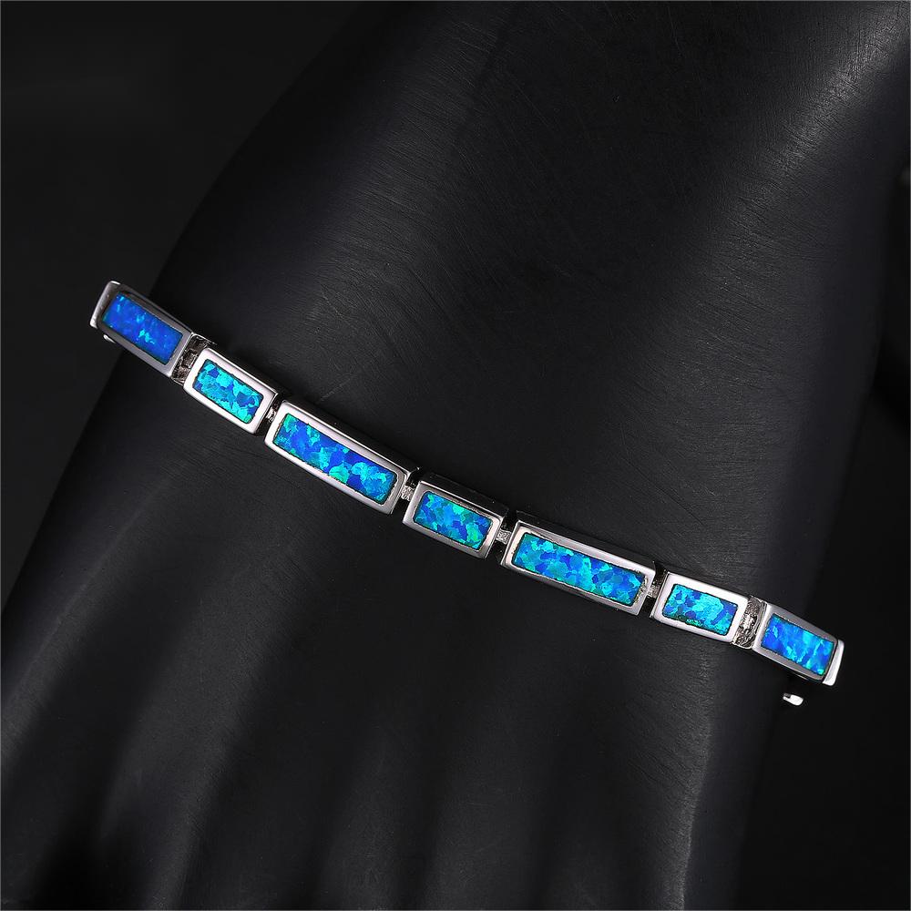 Stainless Steel Blue Opal Bracelet