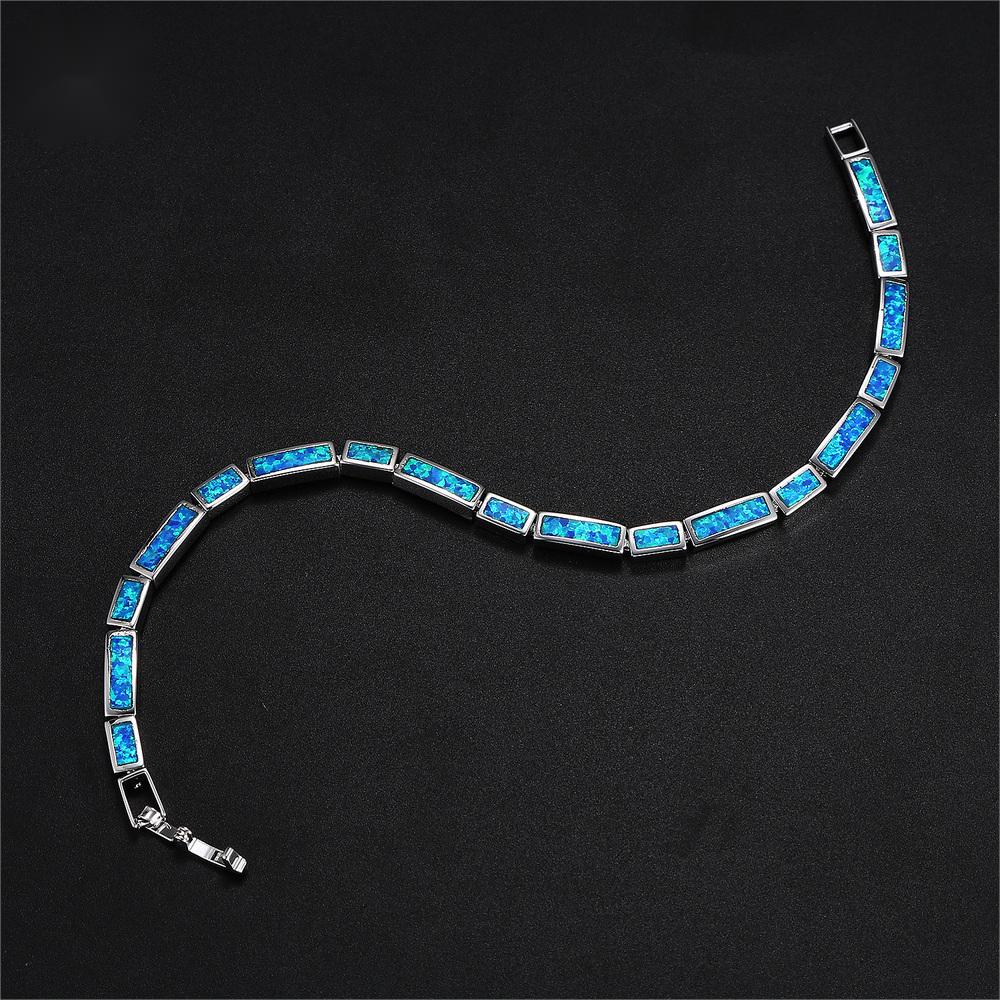 Stainless Steel Blue Opal Bracelet
