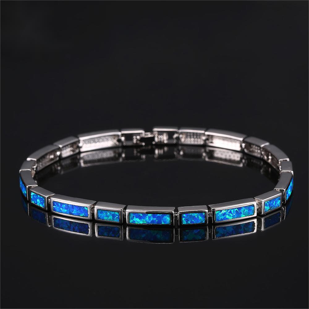 Stainless Steel Blue Opal Bracelet