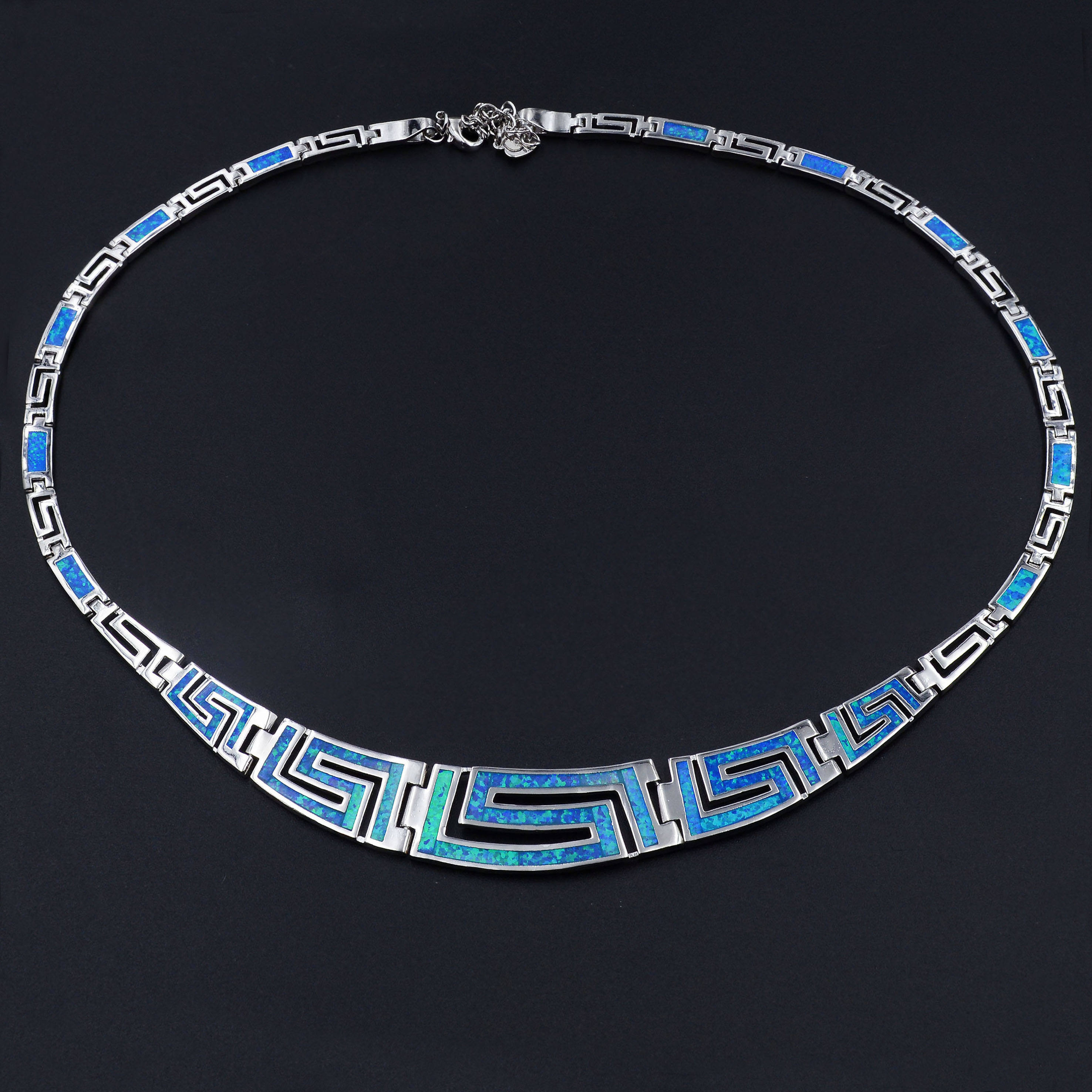 Elegant Blue Inlay Necklace