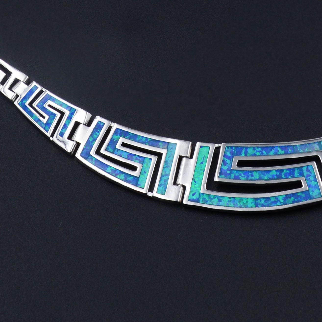 Elegant Blue Inlay Necklace